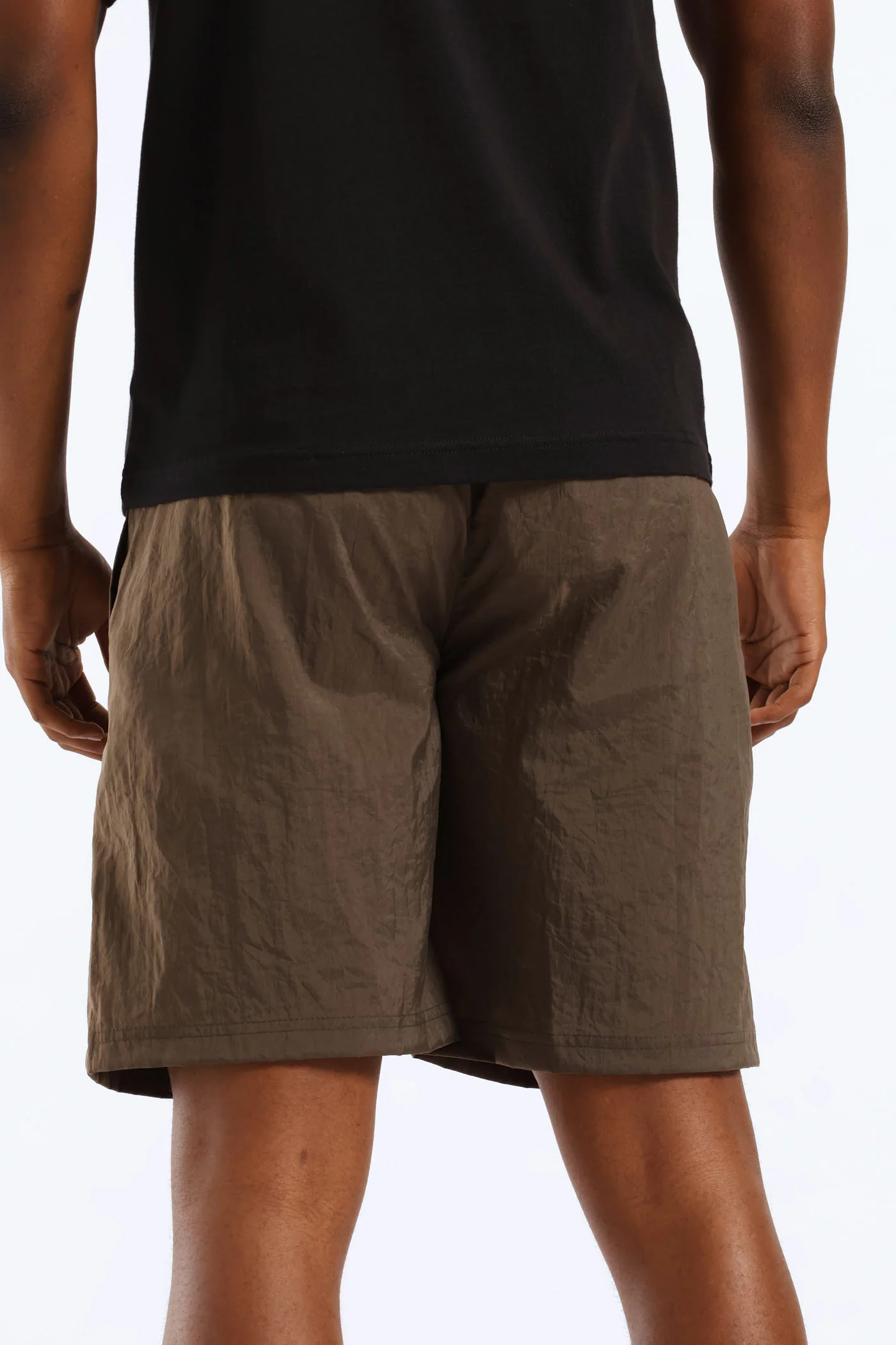 Nylon Shorts - Taupe - Image 4