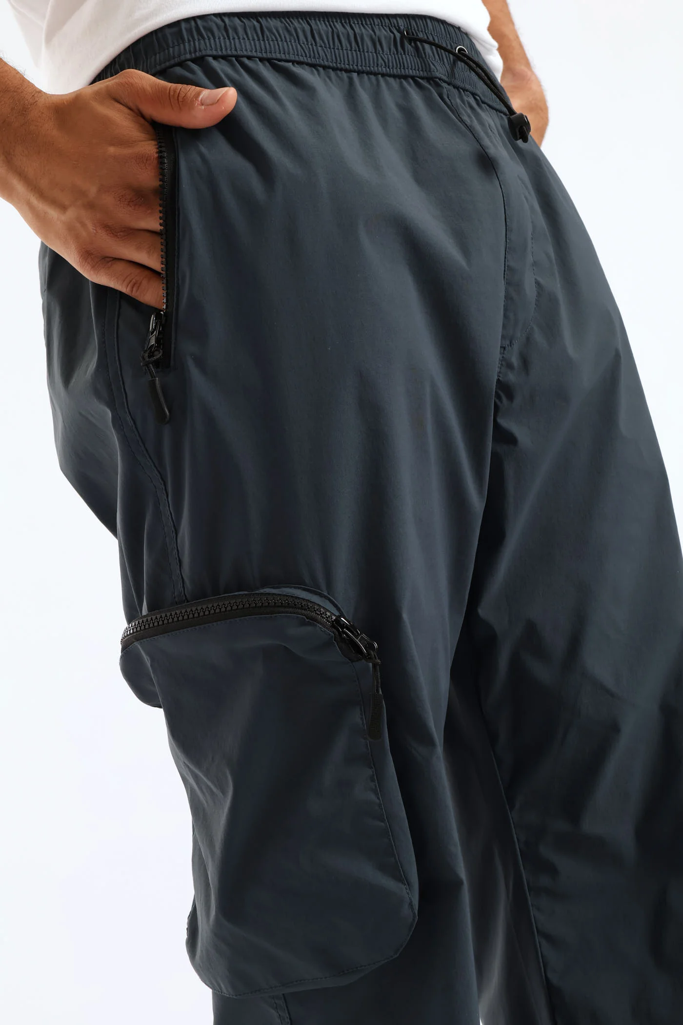 Nylon Zip Pocket Pant - Blue - Image 2