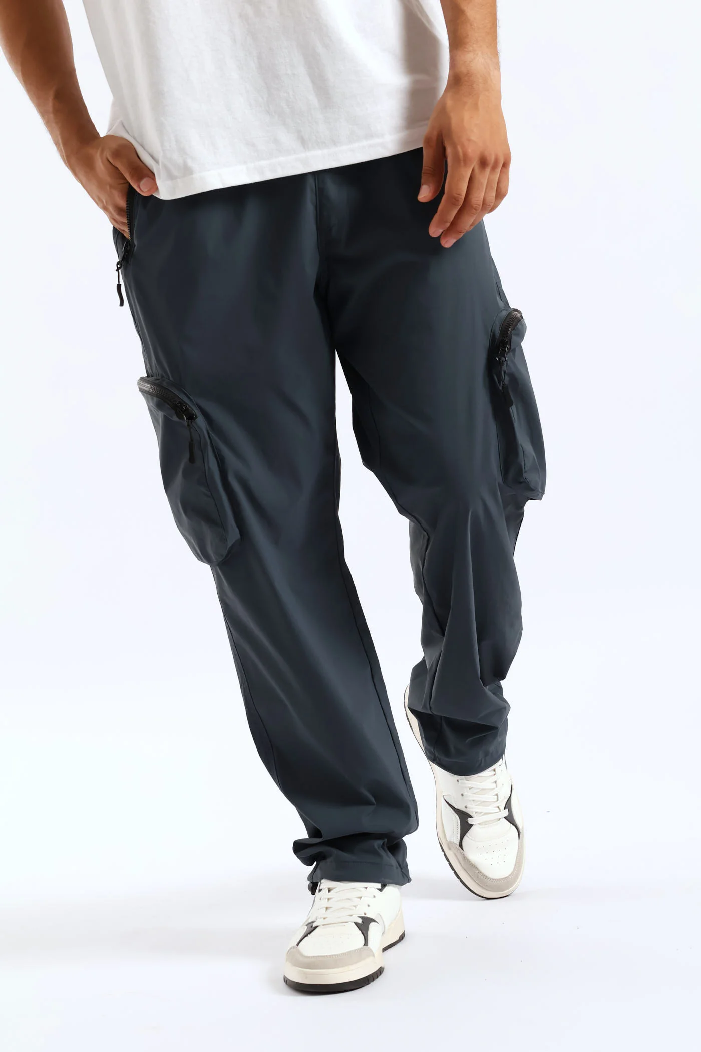 Nylon Zip Pocket Pant - Blue - Image 3