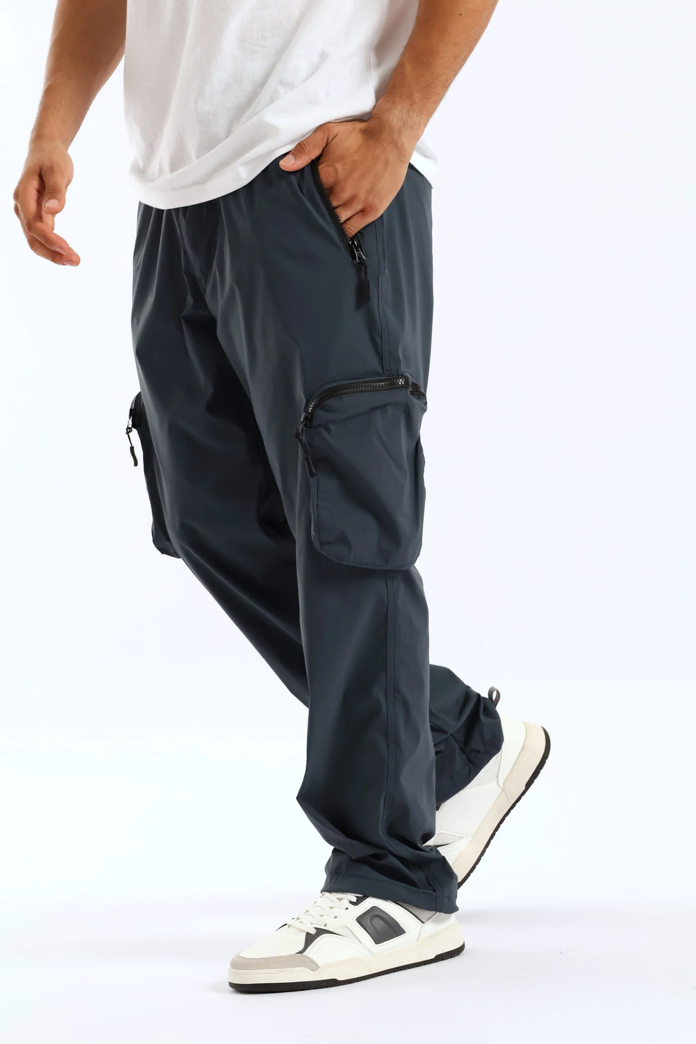 Nylon Zip Pocket Pant - Blue - Image 4