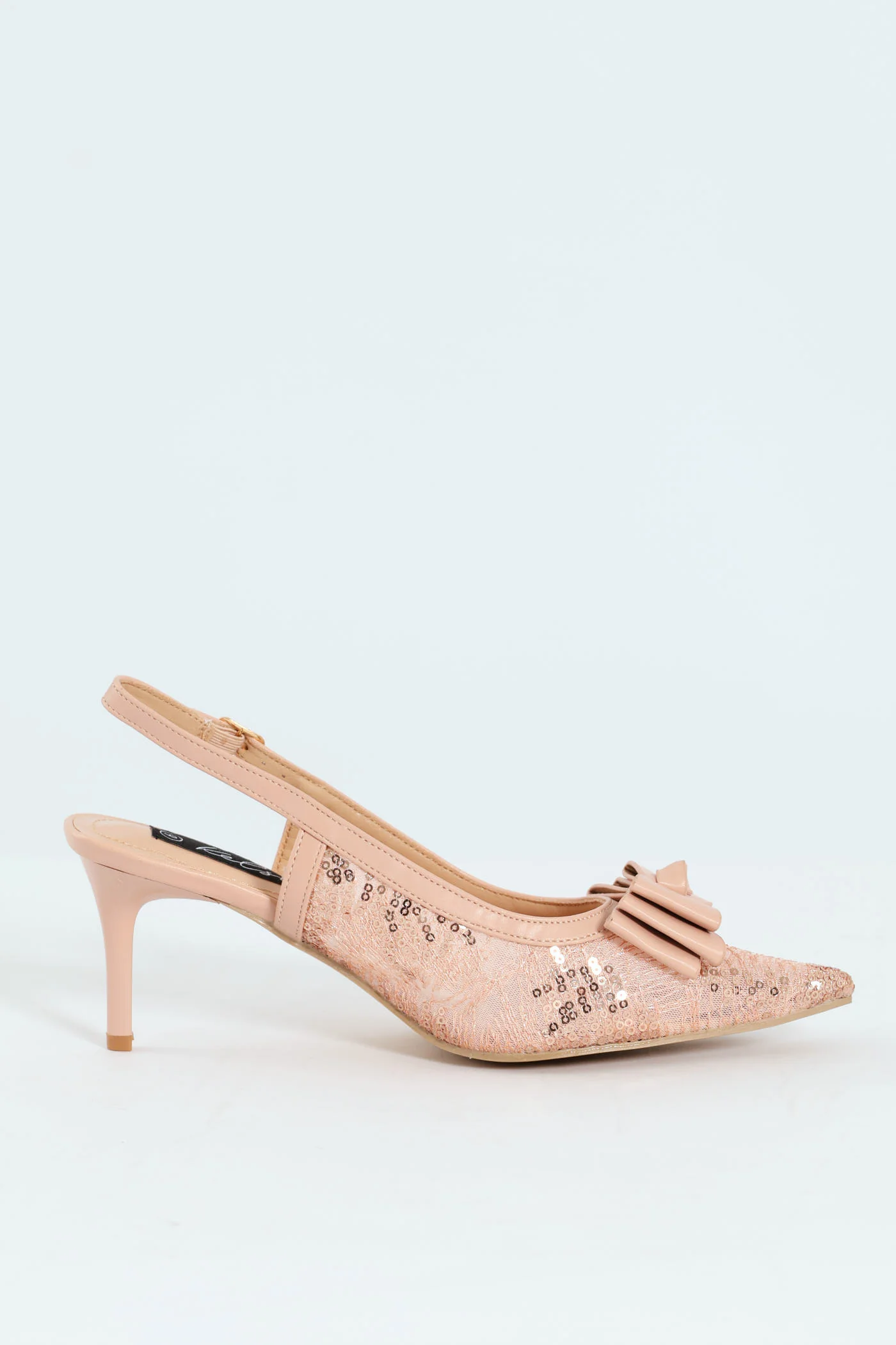 Occasion Mesh Bow Detail Heel - Nude - Image 5