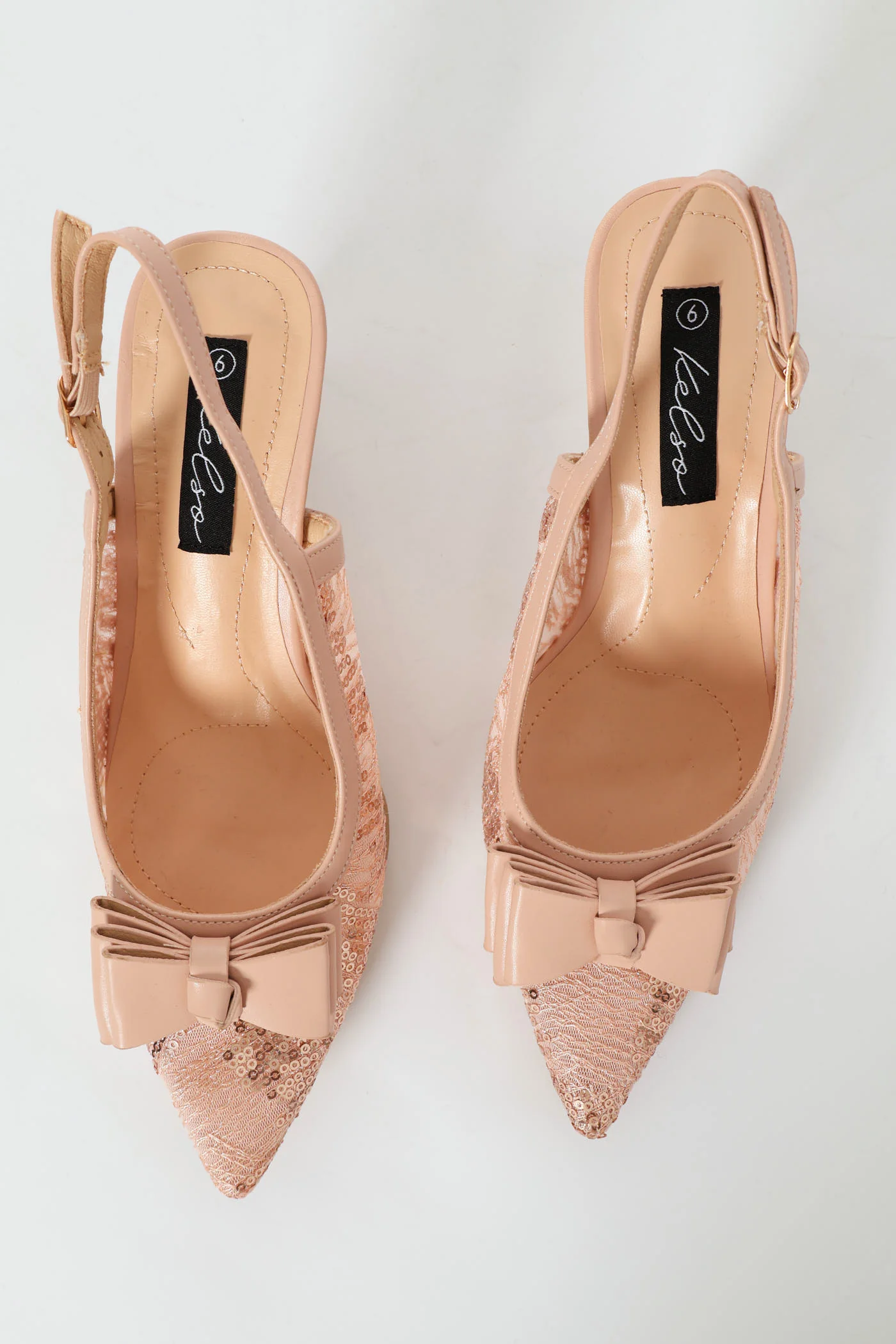 Occasion Mesh Bow Detail Heel - Nude - Image 7
