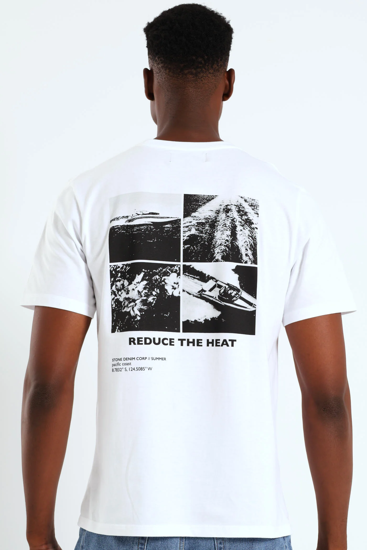 Ocean Speed Front & Back Tee - White - Image 2