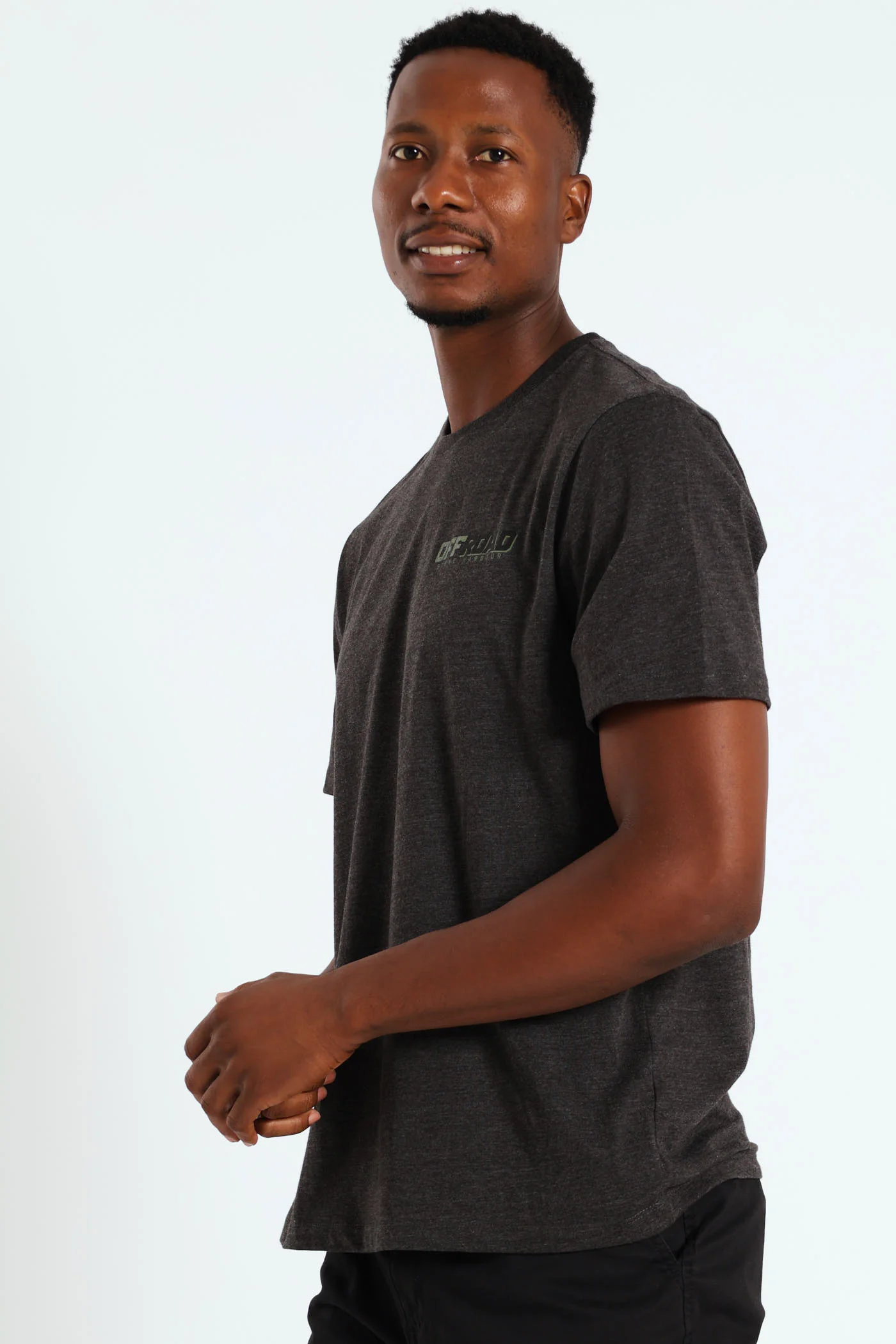 Off Road 4X4 Front & Back Tee - Charcoal Melange - Image 3