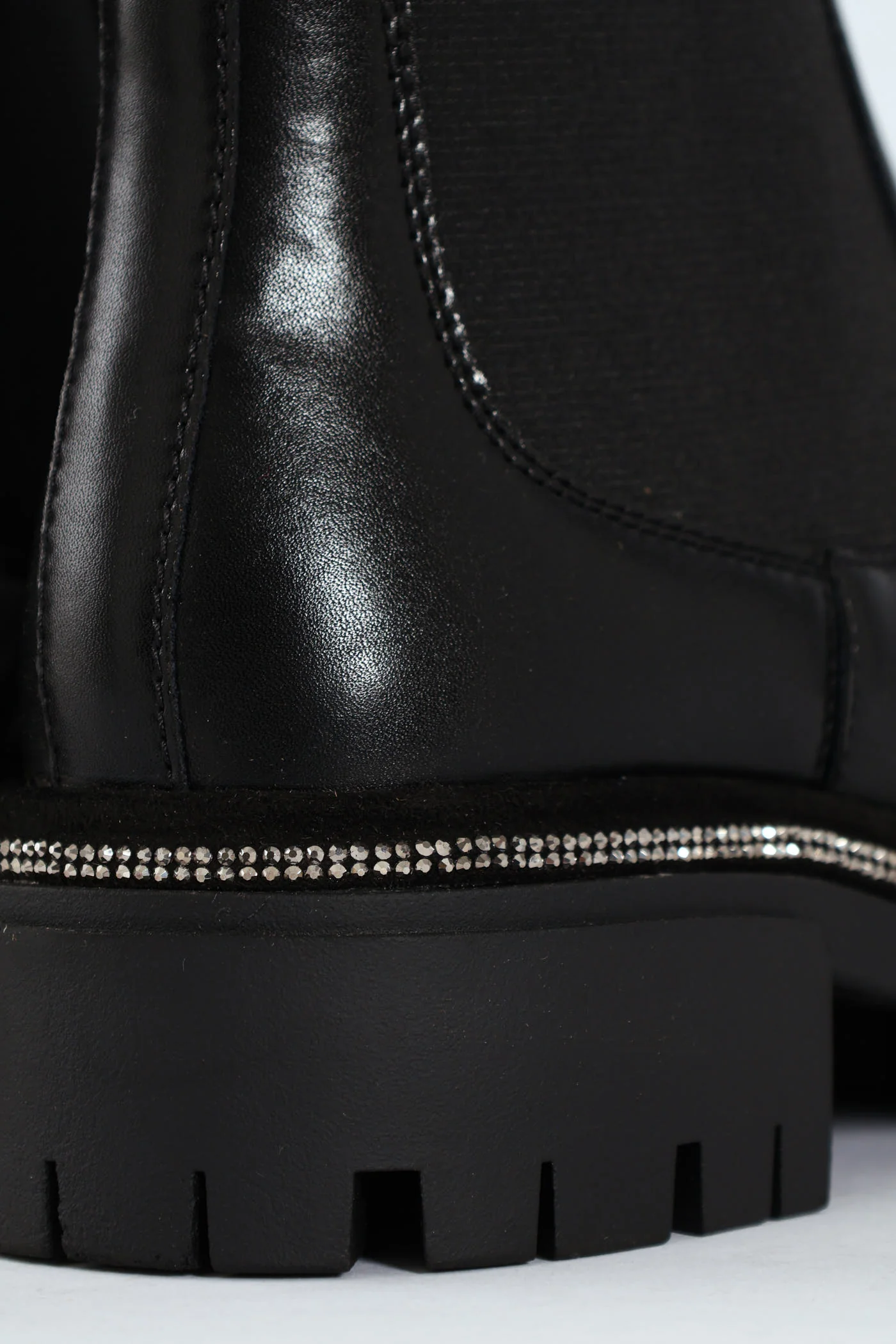 Offline Leather Knitted Sock Chelsea Boot - Black - Image 2