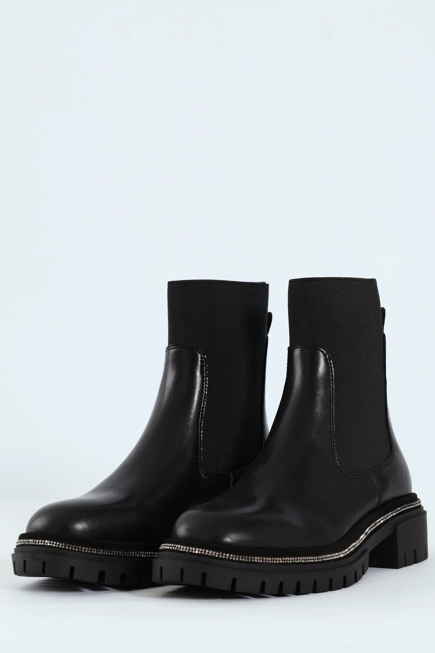 Offline Leather Knitted Sock Chelsea Boot - Black - Image 6