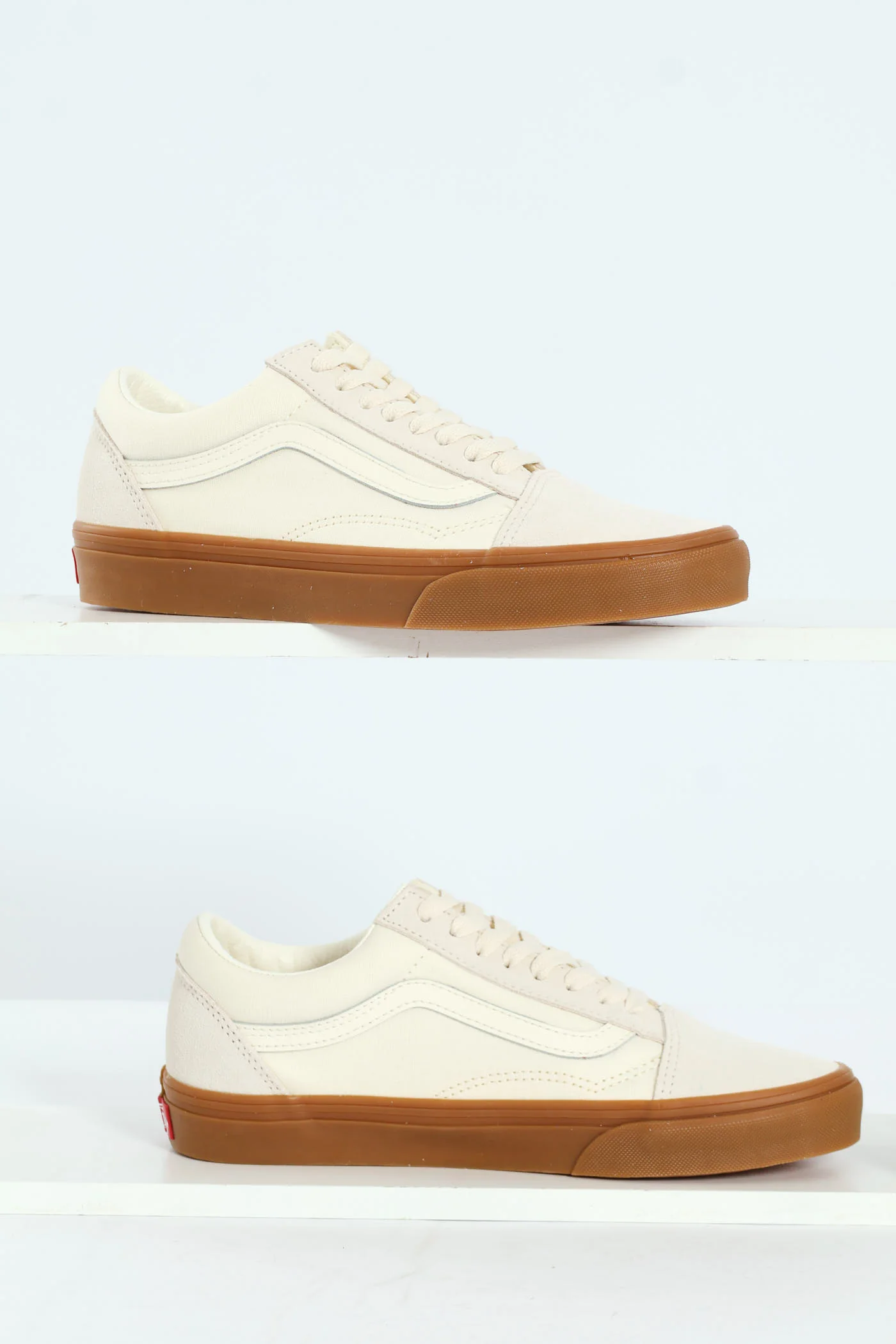 Old Skool Vulcanised Lace Up Sneaker With Gum Sole - Off White - Image 6