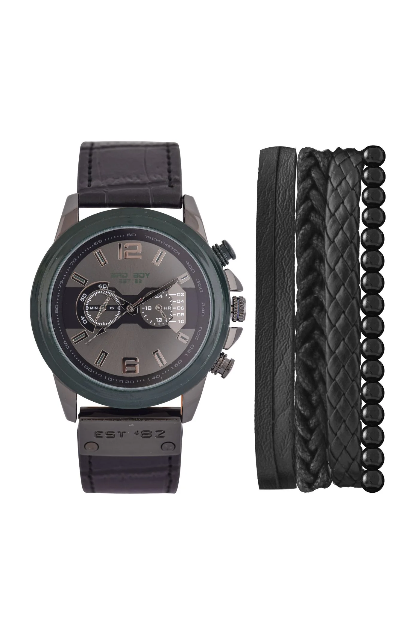 Olympus Watch & Bracelet Set - Black/Green - Image 2