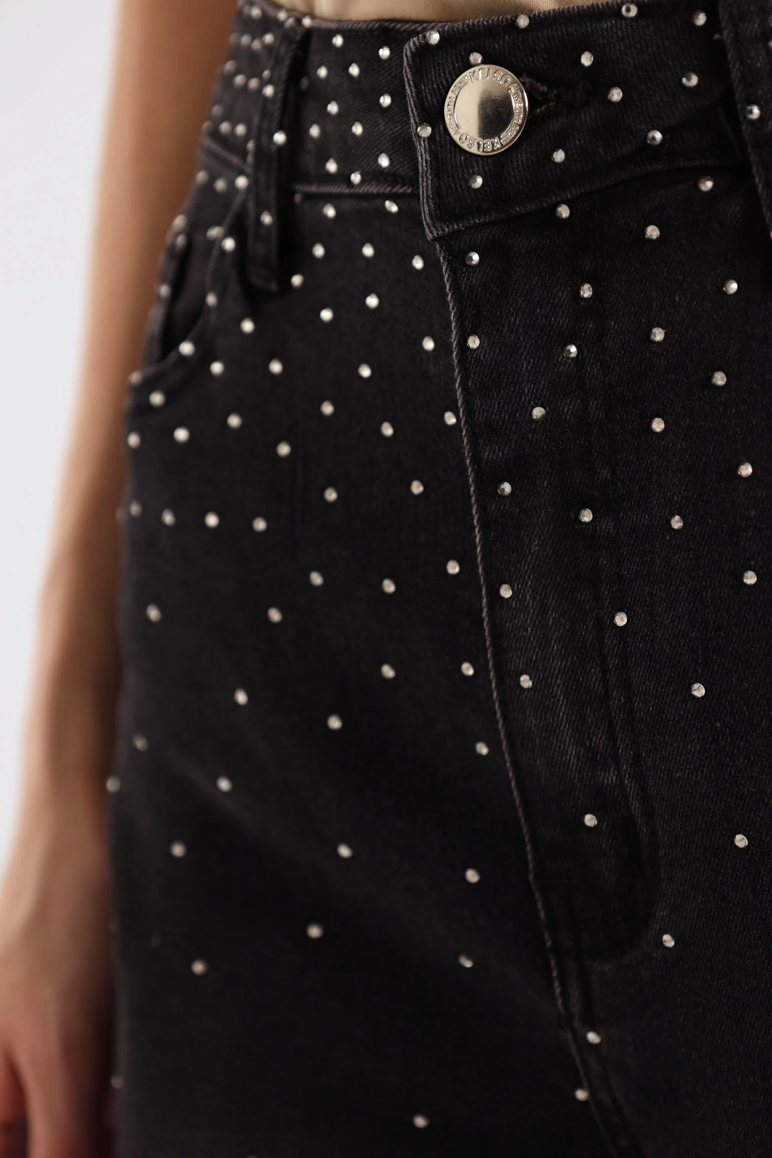 Ombre Diamante Straight Leg Jean - Black - Image 2