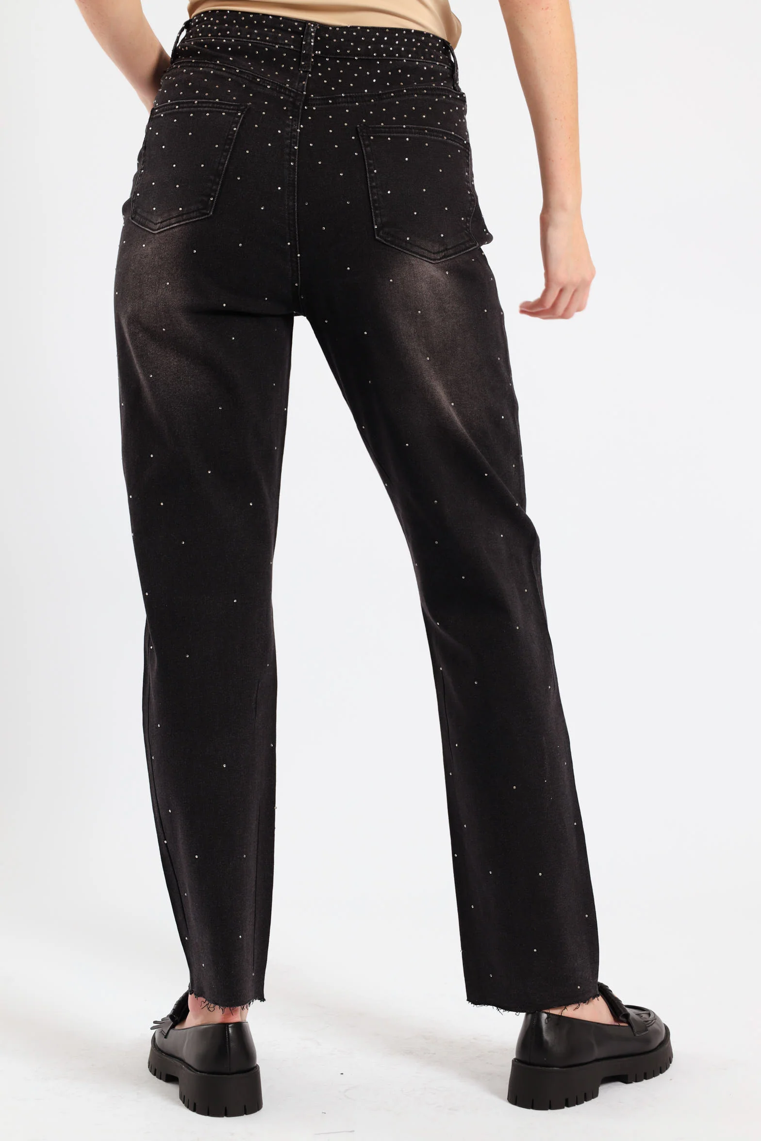 Ombre Diamante Straight Leg Jean - Black - Image 4