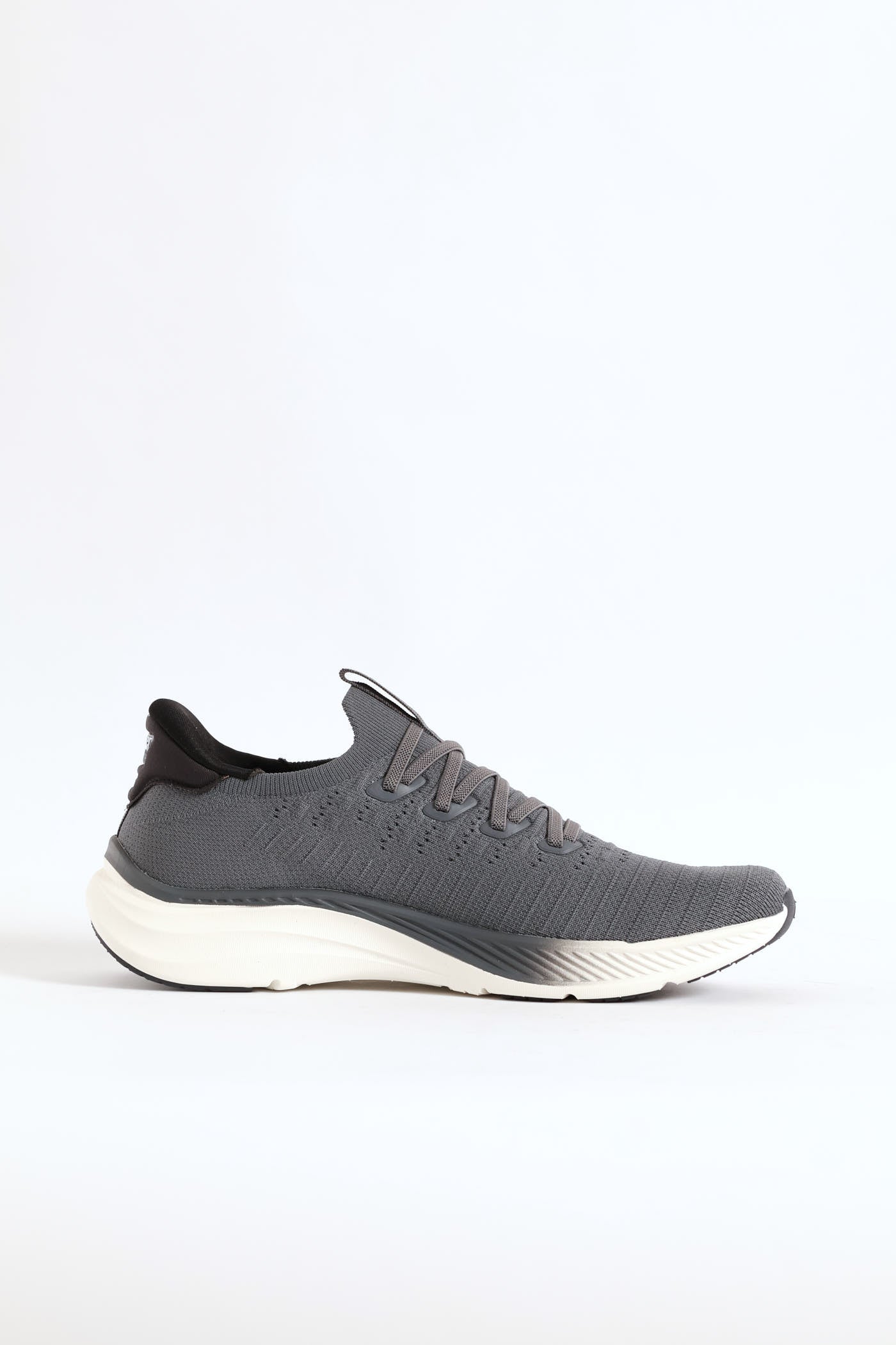 Onda Lace Up Knit Trainer - Grey - Image 2