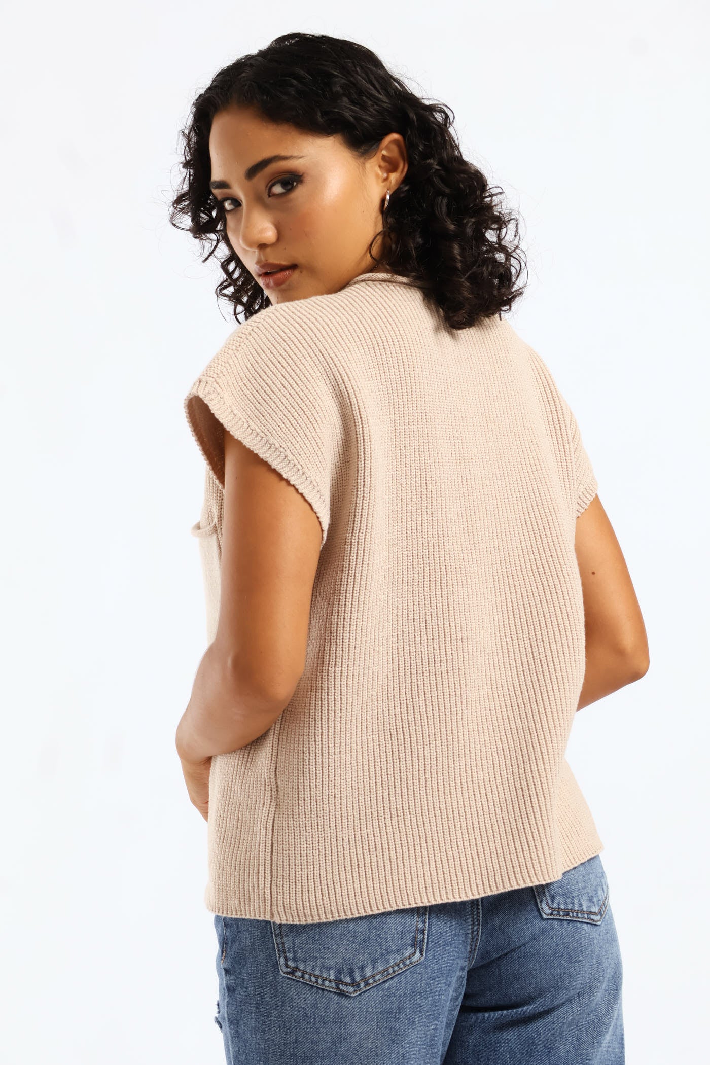 One Pocket Knitwear Top - Cement - Image 5
