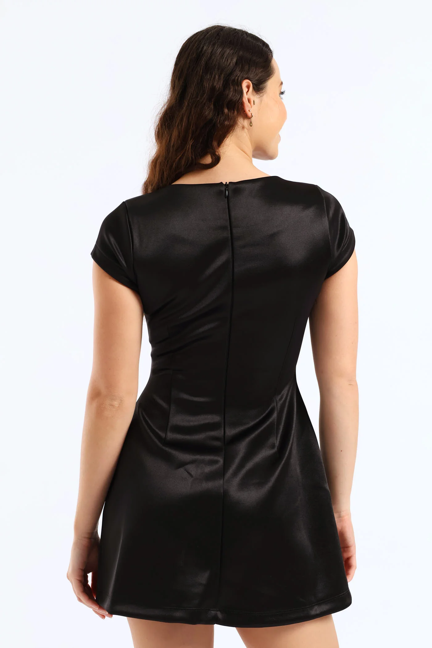 One Time Thing Cap Sleeve Mini Dress - Black - Image 8
