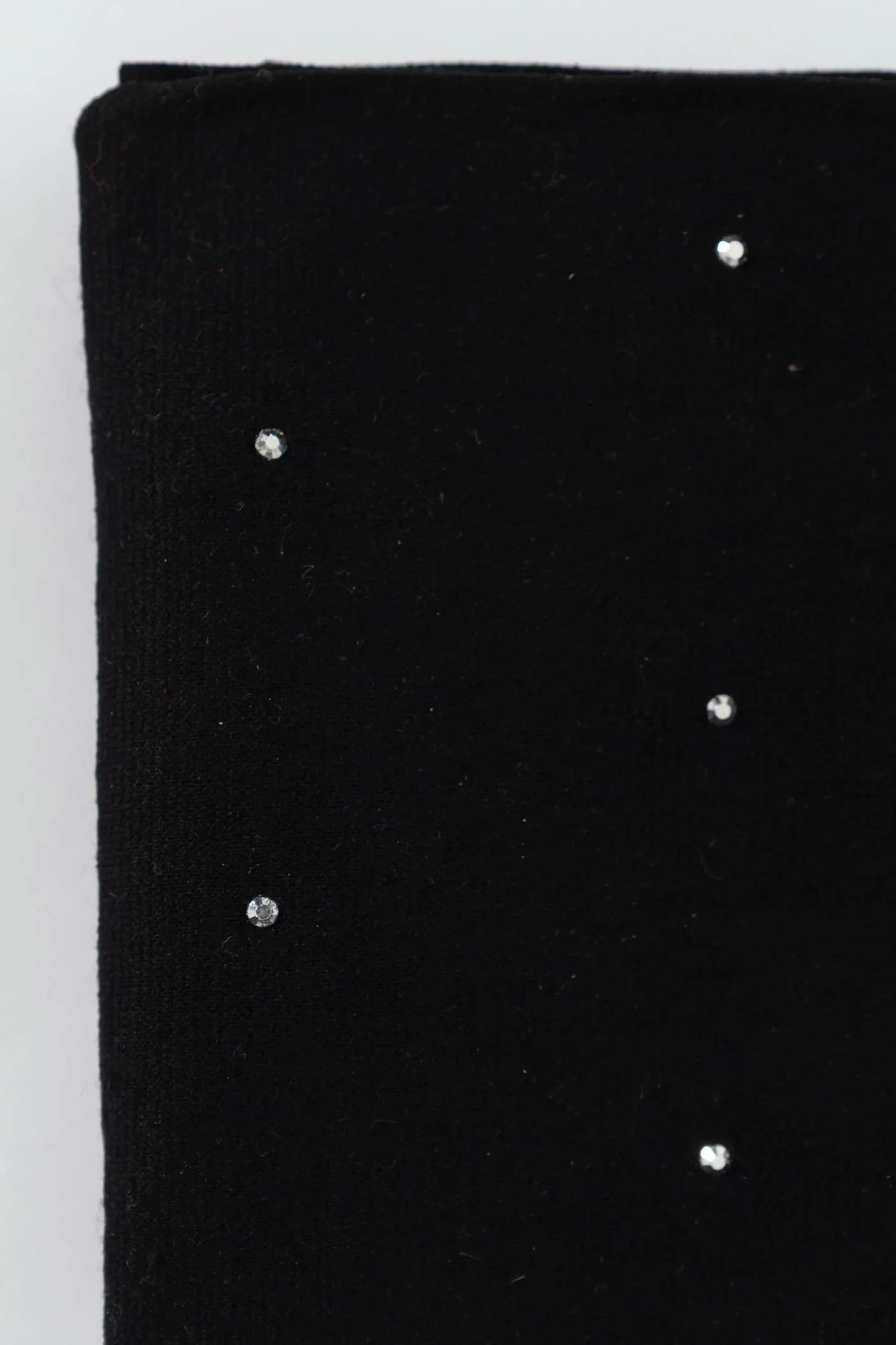 Opaque Diamante Fashion Stocking - Black - Image 2