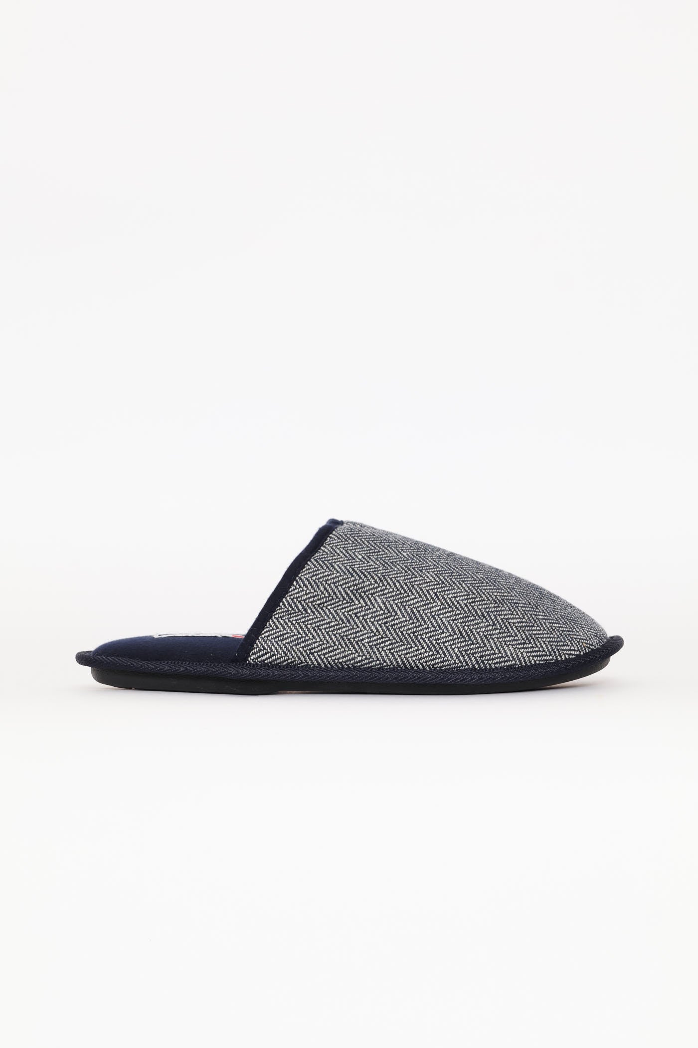 Open Back Herringbone Pattern Upper Slipper - Navy - Image 4
