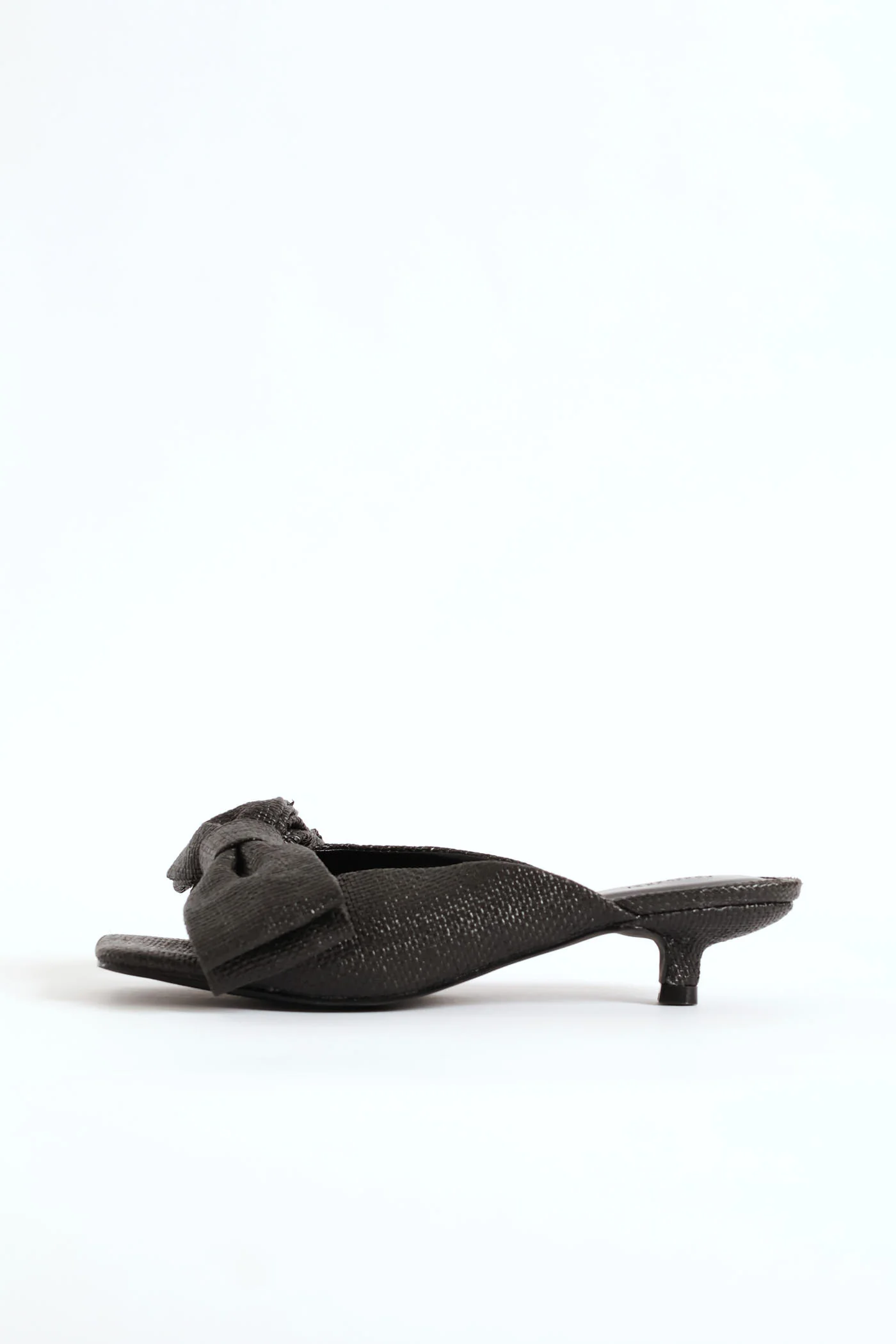 Open Toe Platform Kitten Heel - Black - Image 4