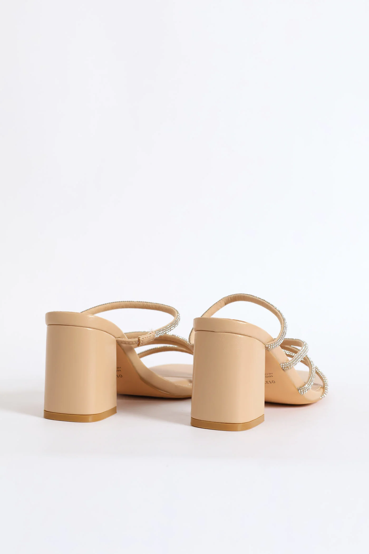 Open Toe Single Sole Block Heel - Nude - Image 4