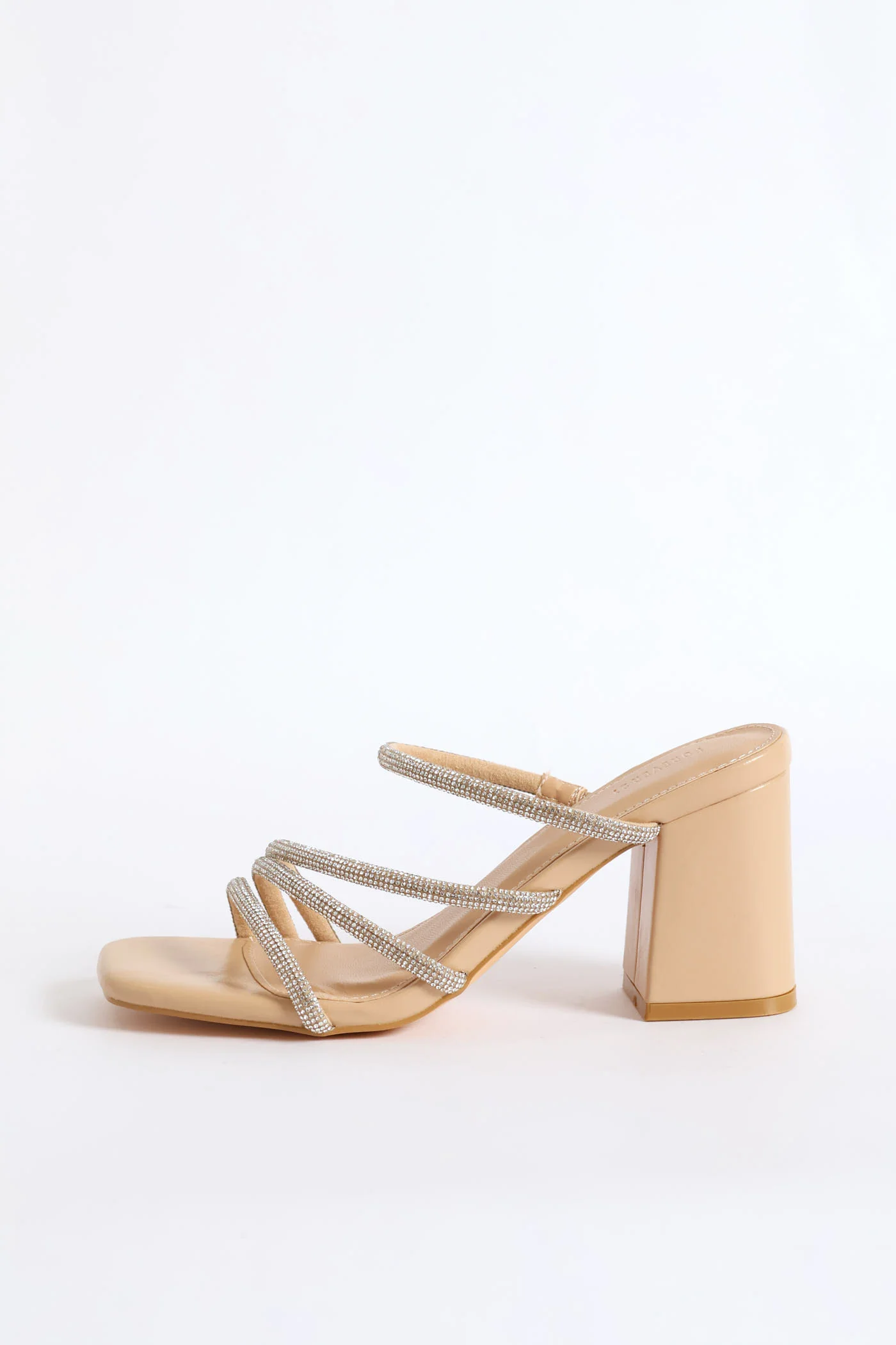 Open Toe Single Sole Block Heel - Nude - Image 6