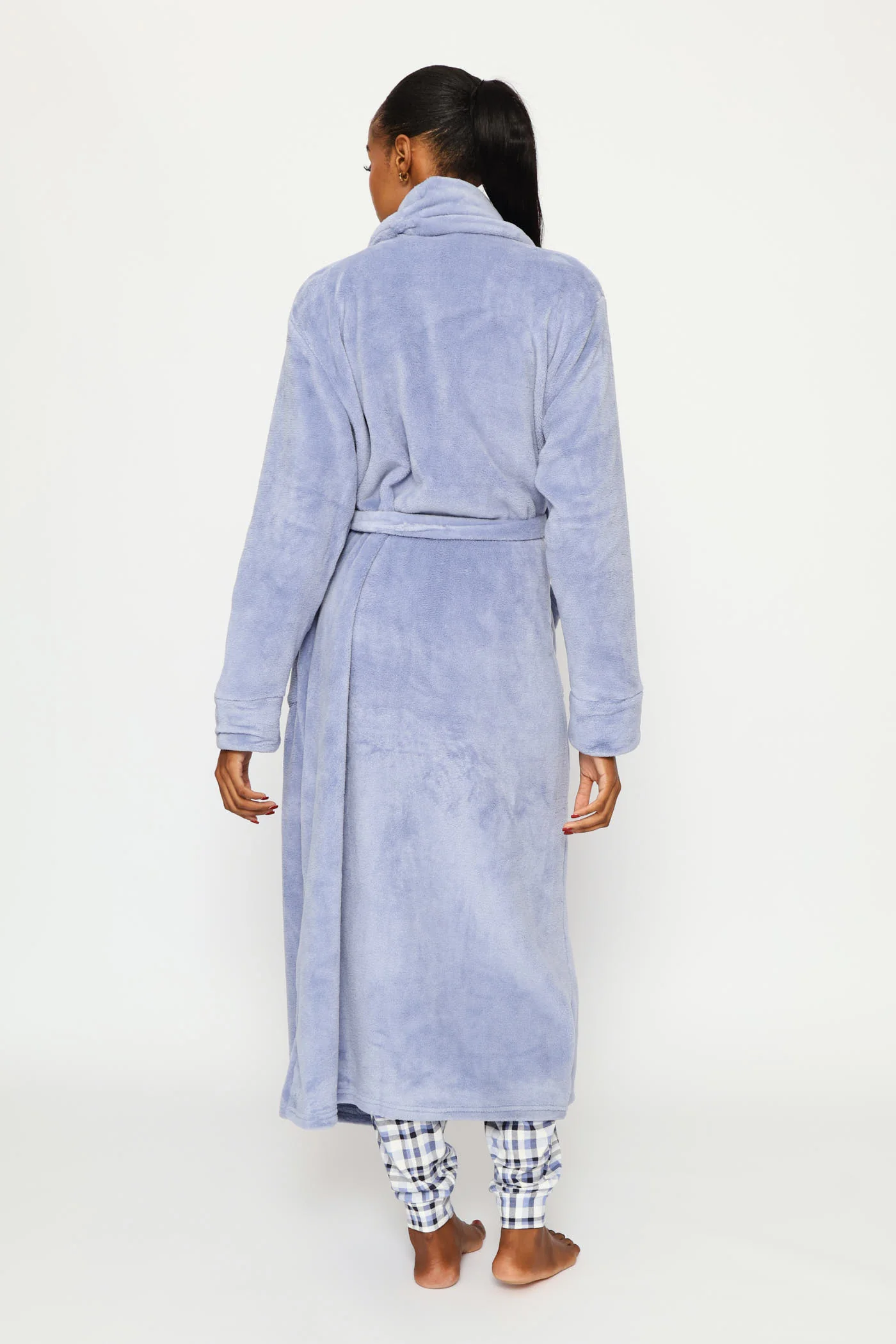 Plush Wrap Gown - Light Blue - Image 3