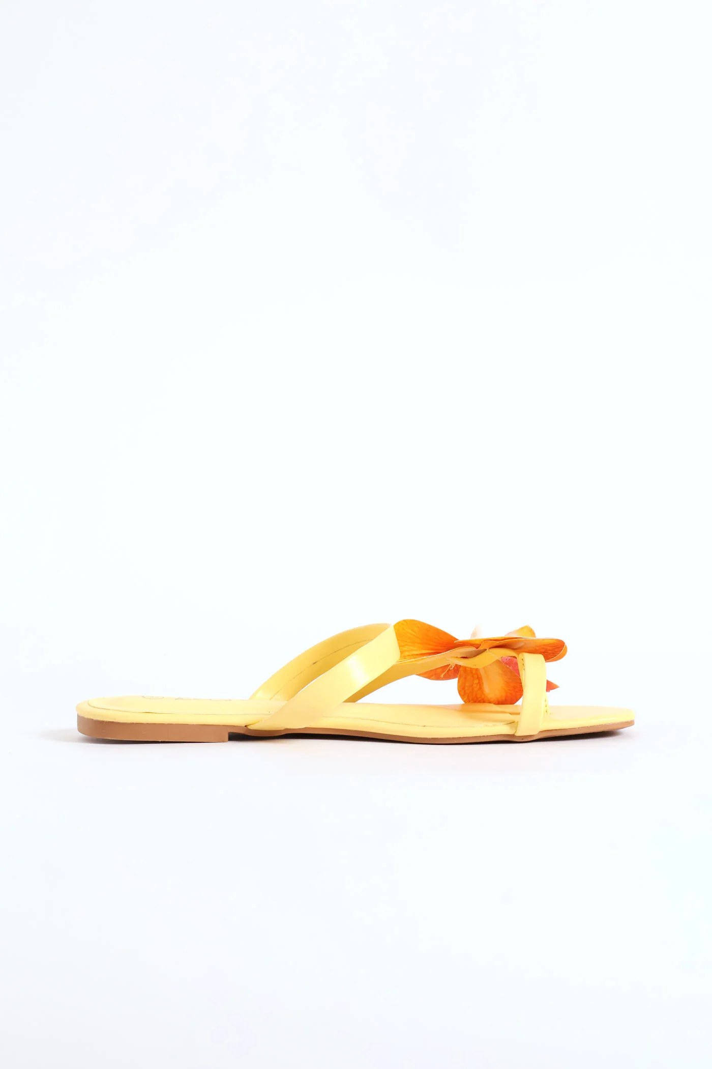 Orchid Flower Toe Post Sandal - Light Yellow - Image 3