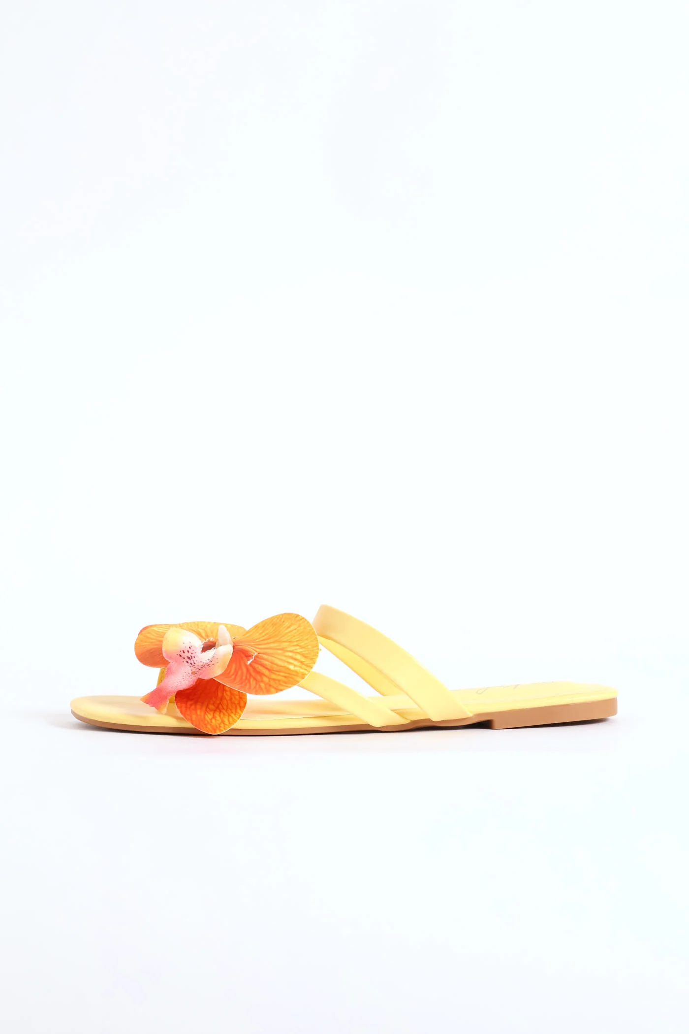 Orchid Flower Toe Post Sandal - Light Yellow - Image 4