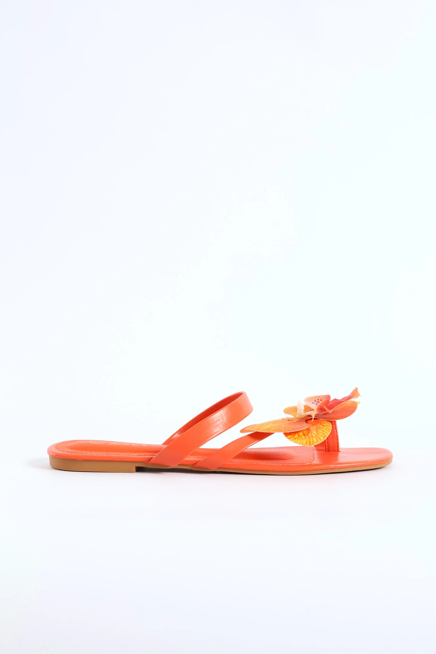 Orchid Flower Toe Post Sandal - Orange - Image 3