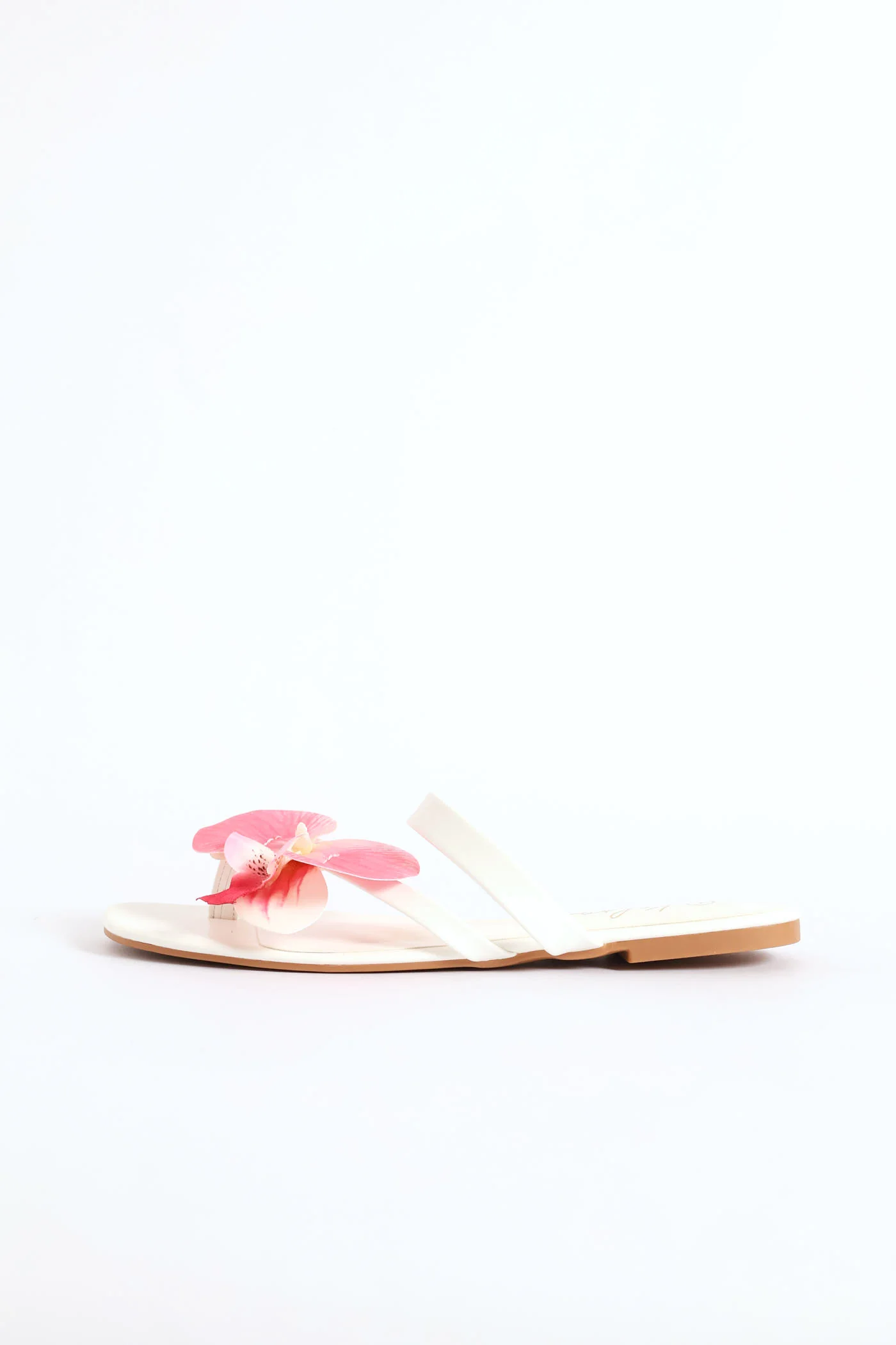 Orchid Flower Toe Post Sandal - White/Pink - Image 2