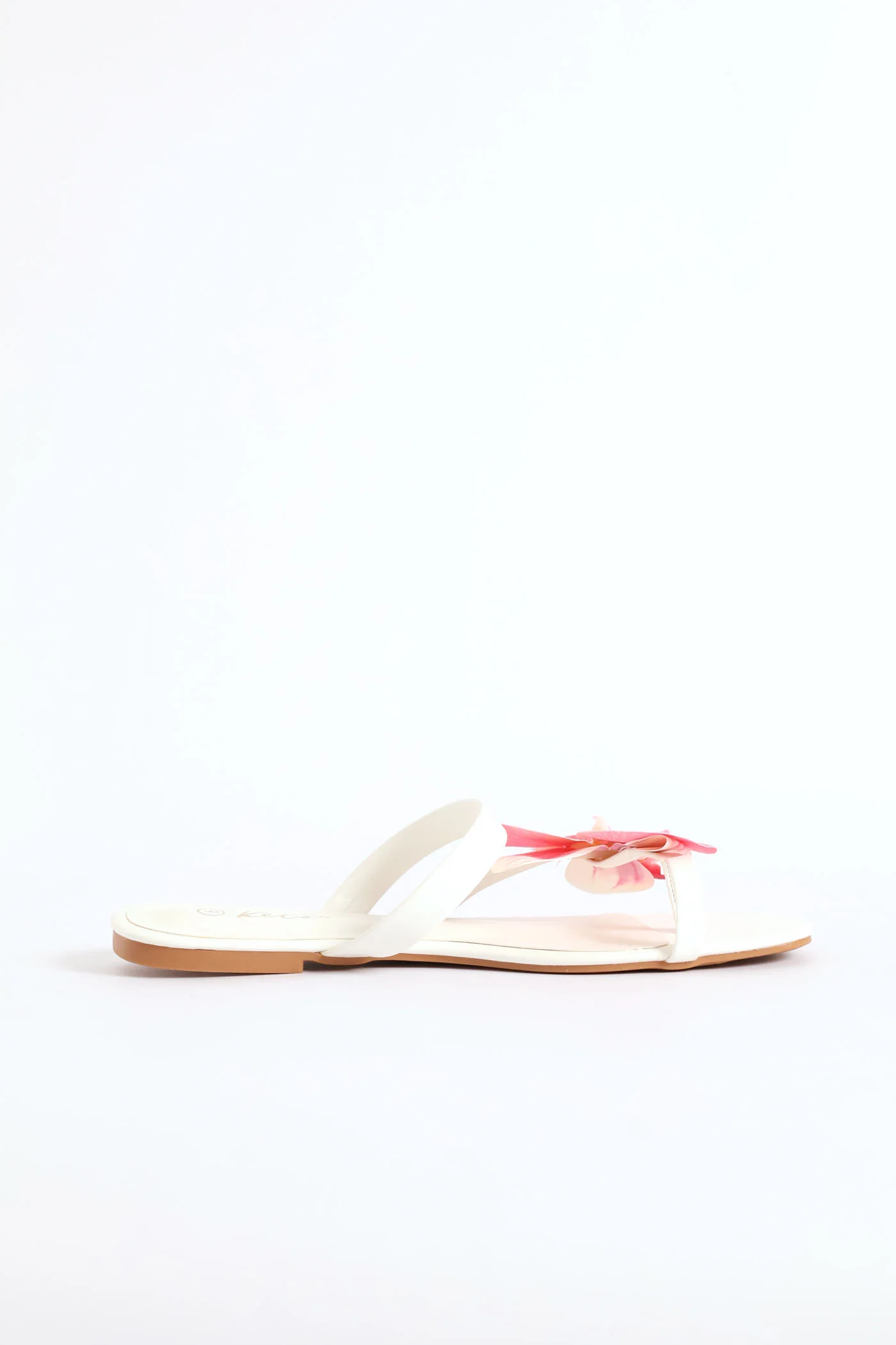 Orchid Flower Toe Post Sandal - White/Pink - Image 4