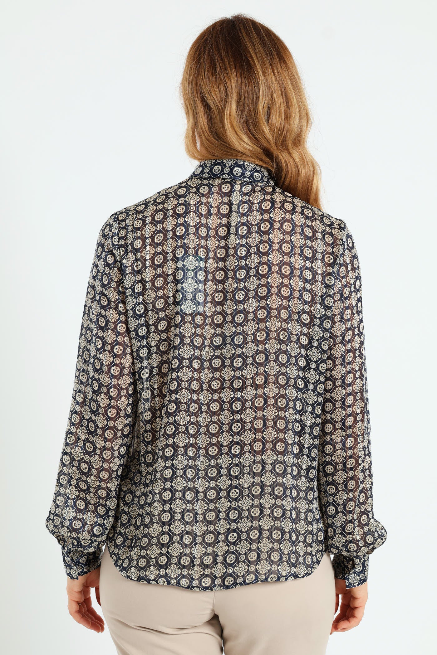 Oriane Bow Shirt - Blue - Image 3