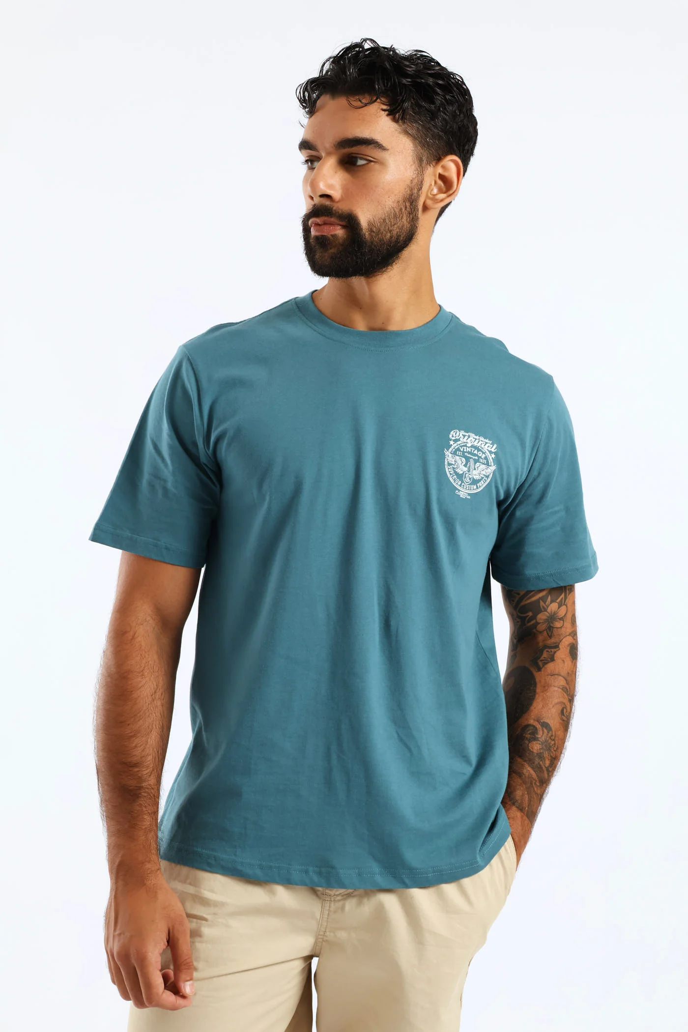 Original Cola Wings Front & Back Tee - Teal - Image 3