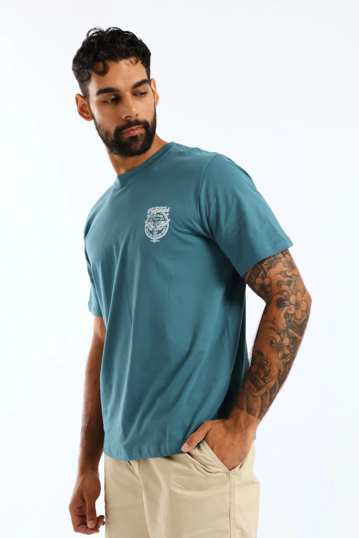 Original Cola Wings Front & Back Tee - Teal - Image 4