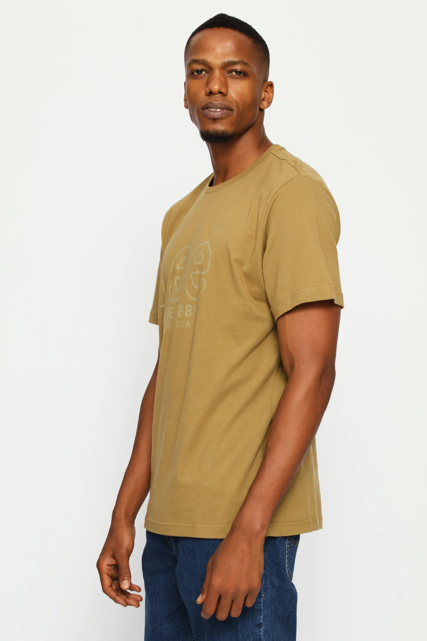 Outline Logo Tee - Khaki - Image 3