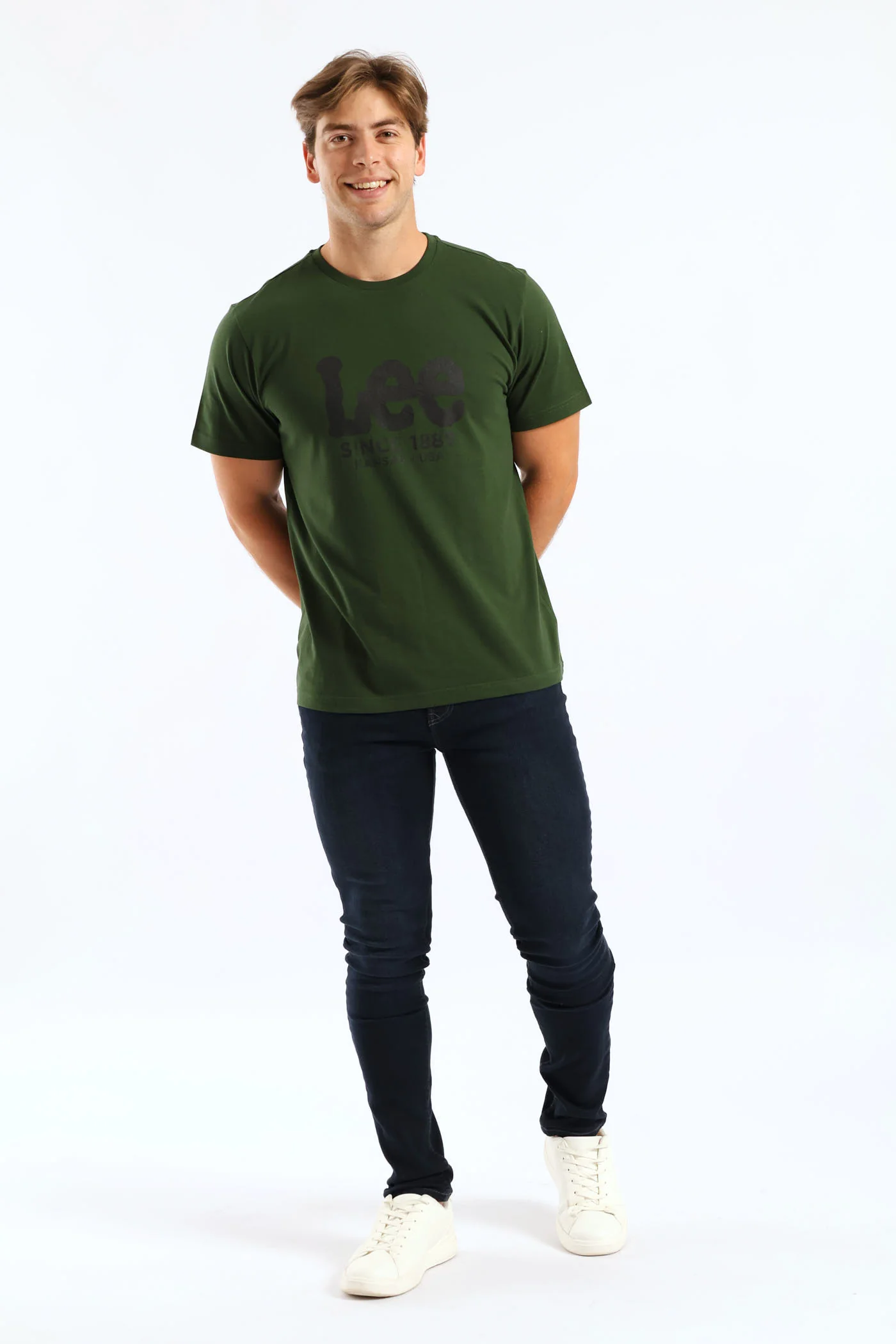 Outline Logo Tee - Moss Green - Image 4
