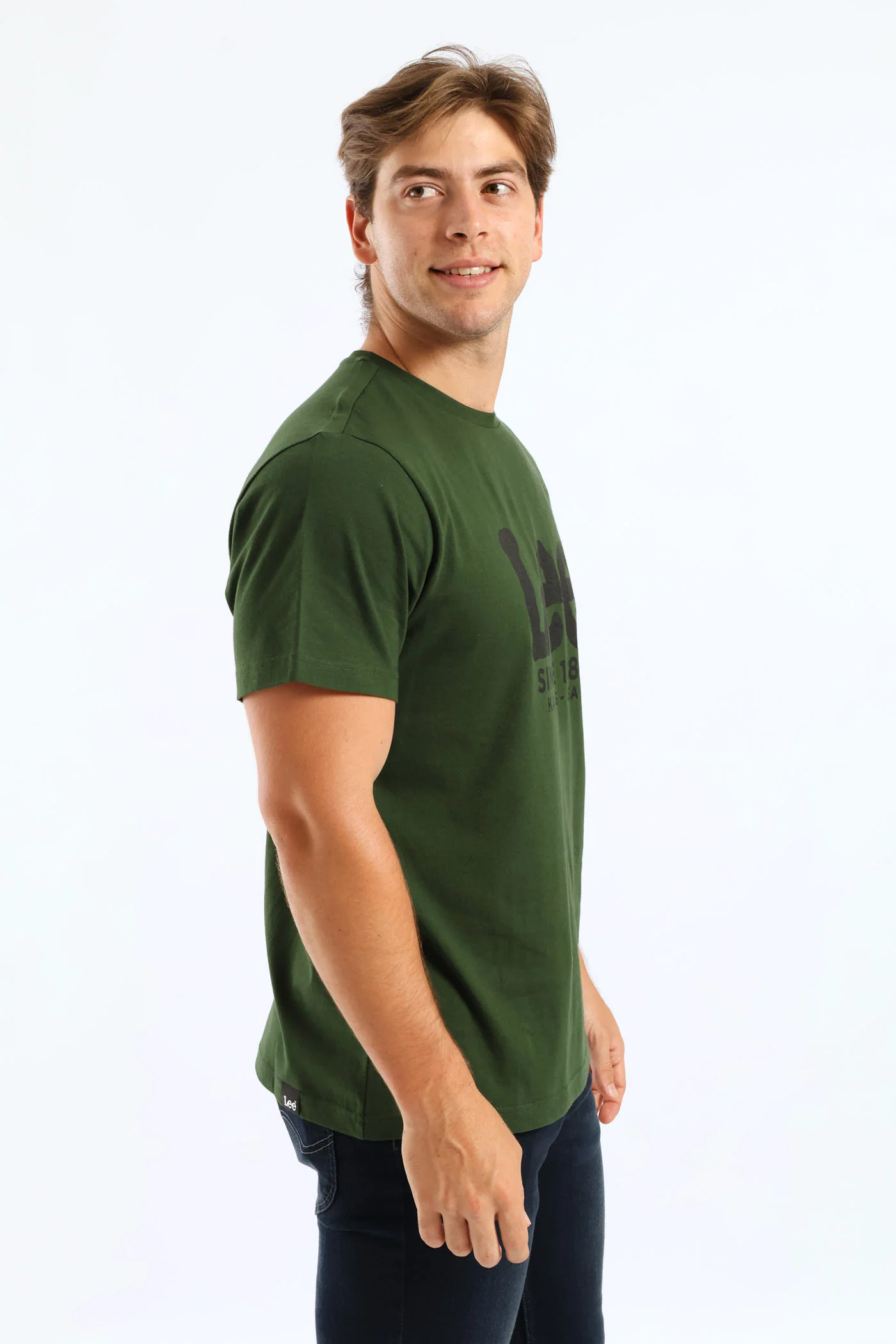 Outline Logo Tee - Moss Green - Image 5