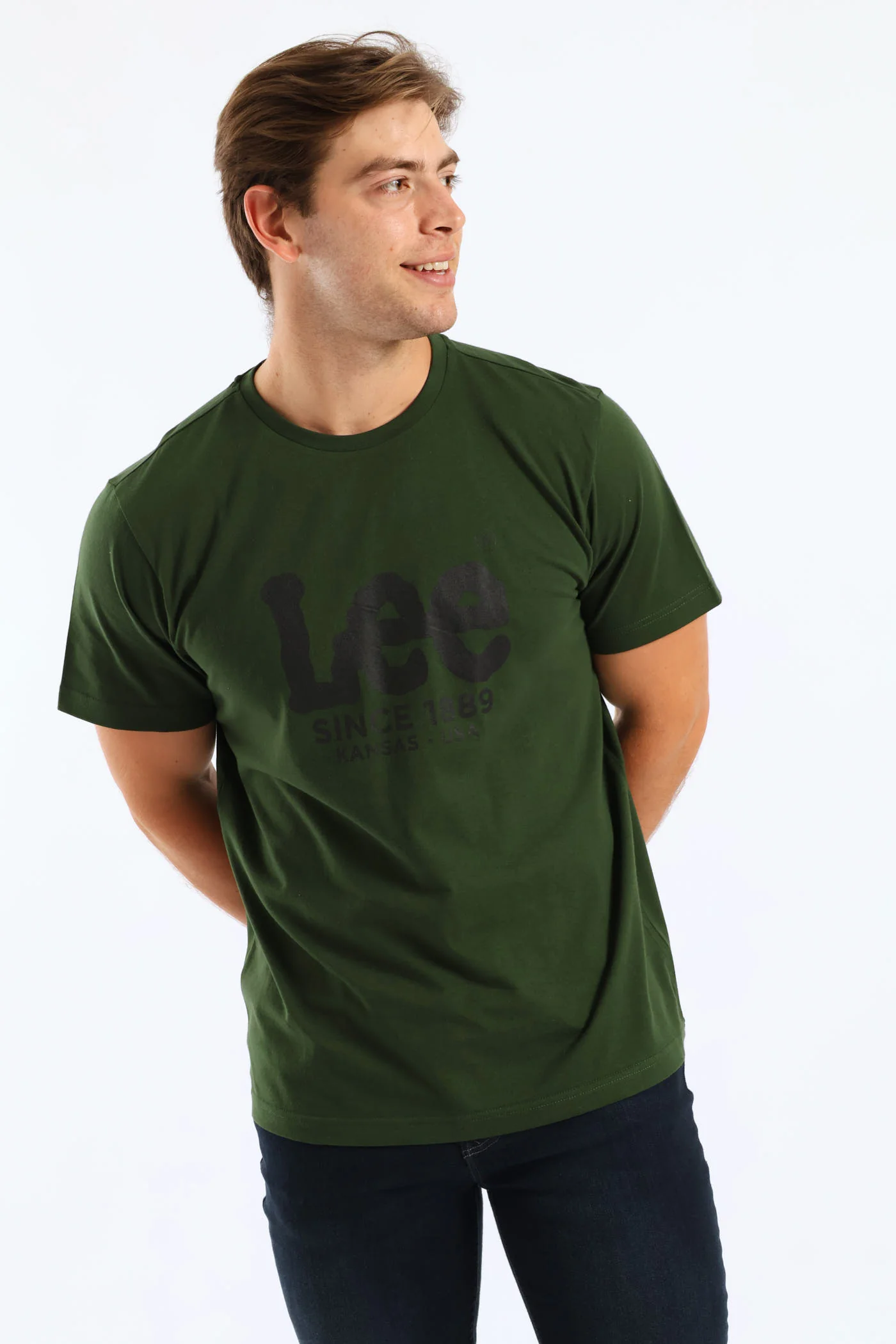 Outline Logo Tee - Moss Green - Image 6