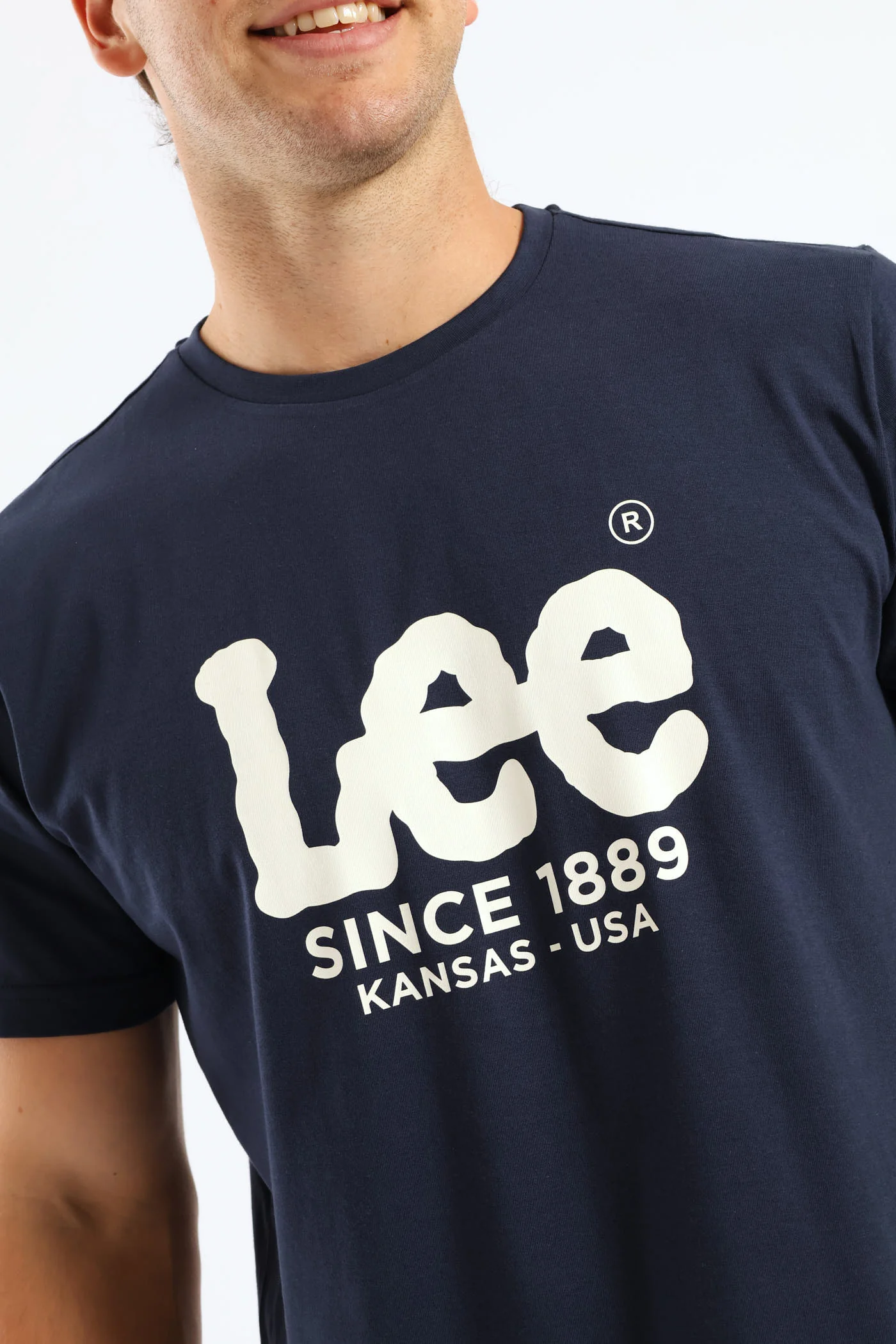 Outline Logo Tee - Navy - Image 2