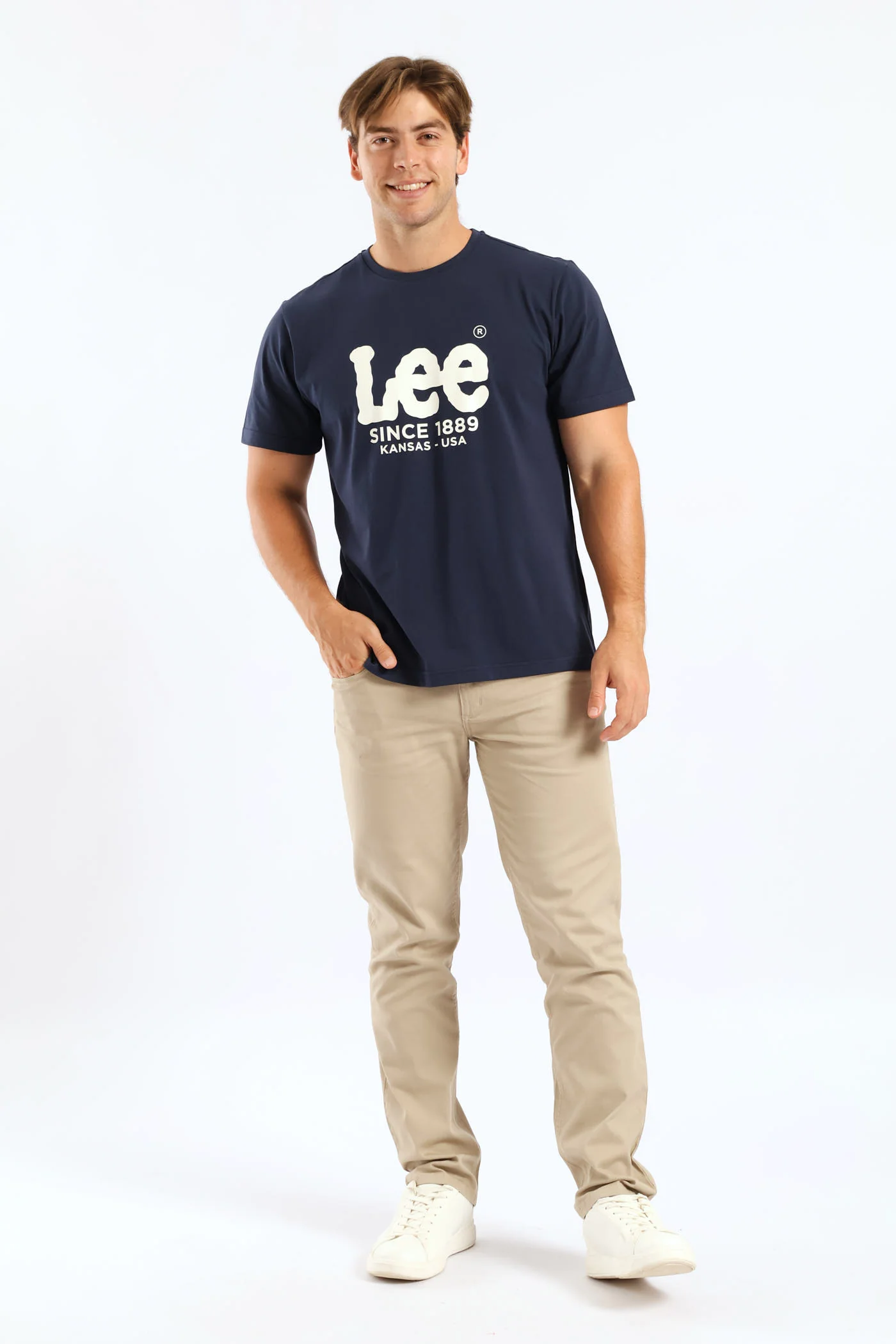 Outline Logo Tee - Navy - Image 3