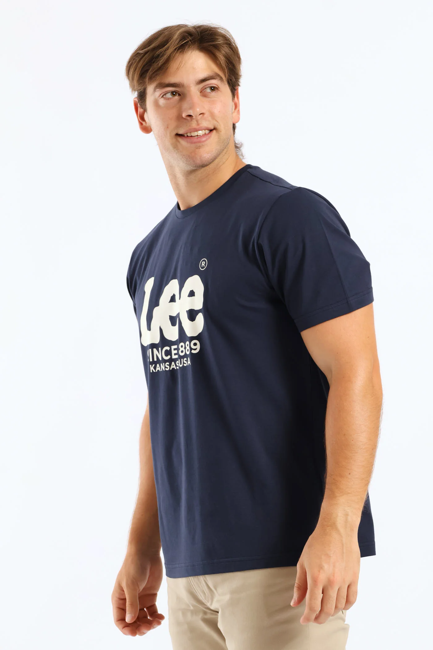 Outline Logo Tee - Navy - Image 4