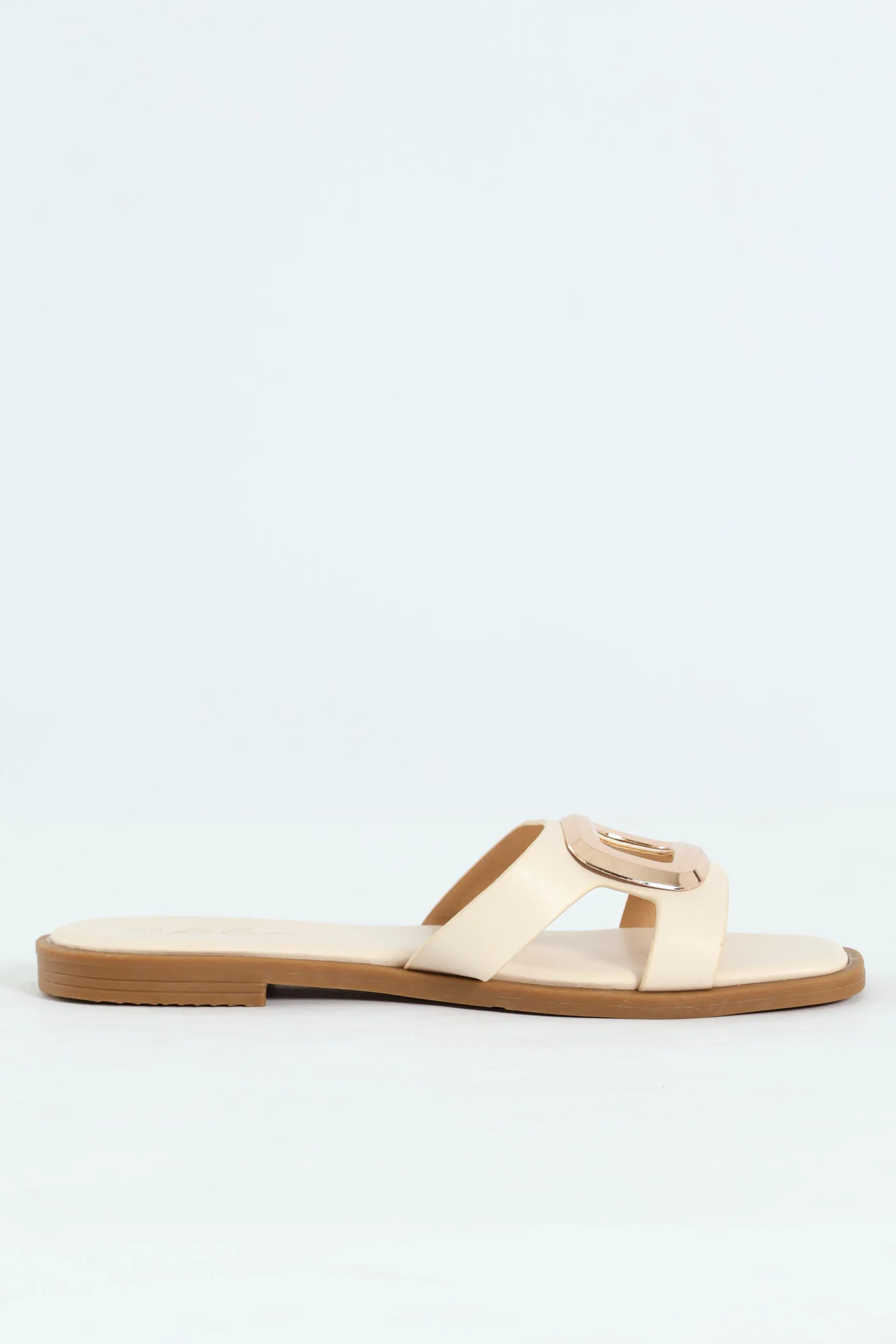 Oval Trim Single Band Mule Sandal - Off White - Image 3