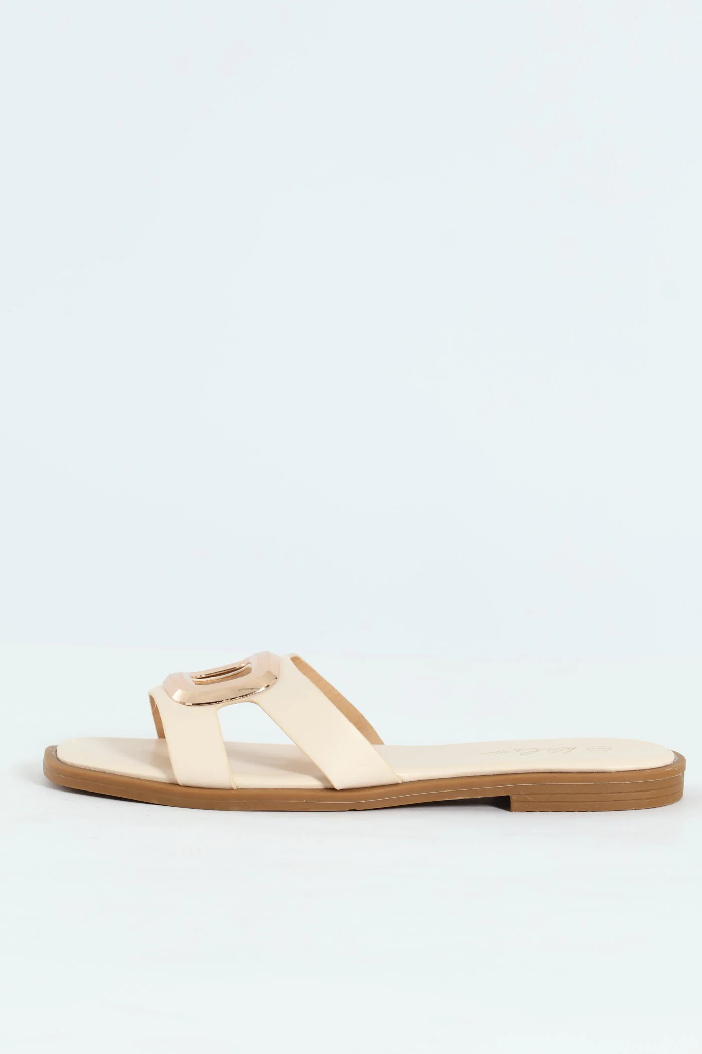 Oval Trim Single Band Mule Sandal - Off White - Image 4