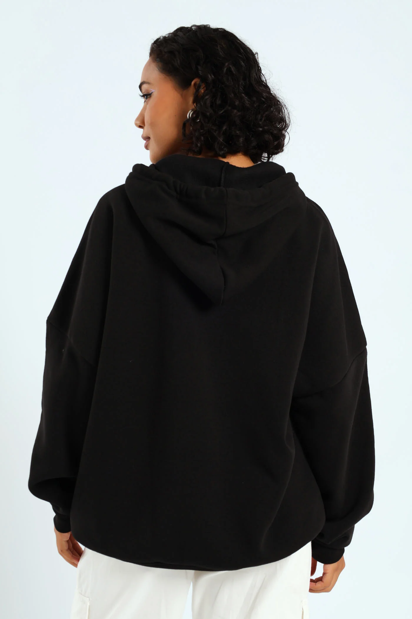 Oversized Bow Hoodie - Black - Image 3