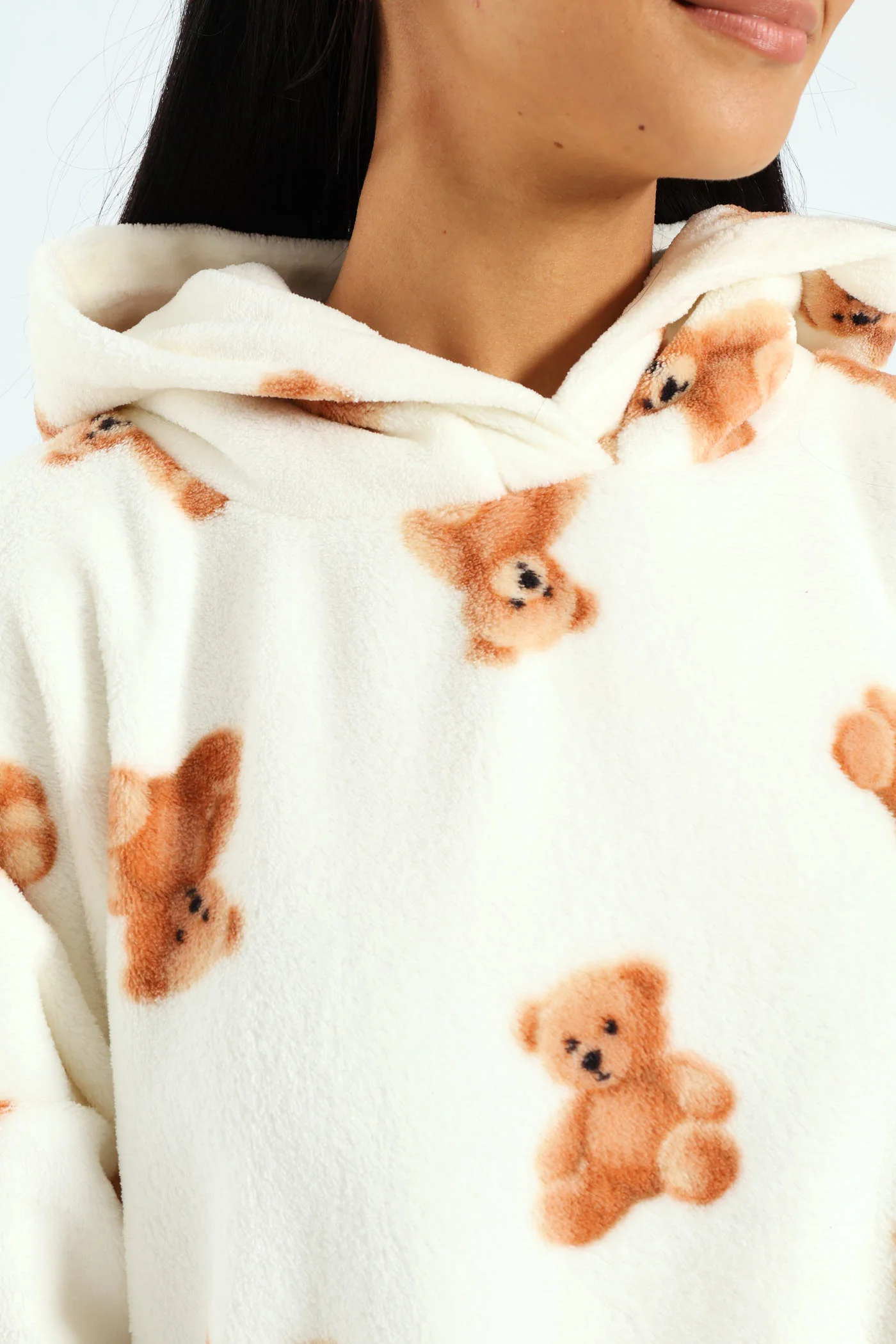 Oversized Cosy Teddy Snuggie - Cream - Image 2