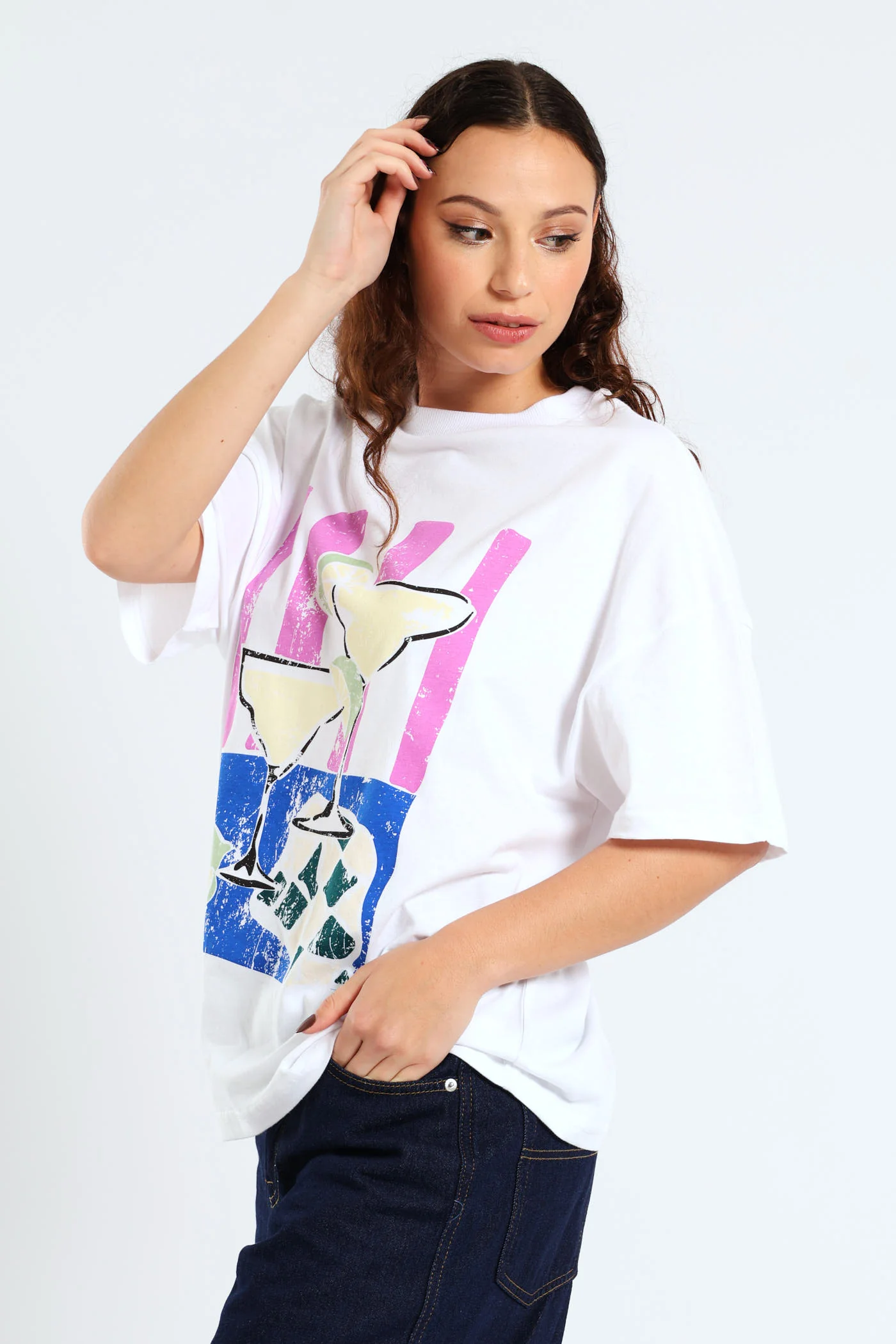 Oversized Margarita Tee - White - Image 4