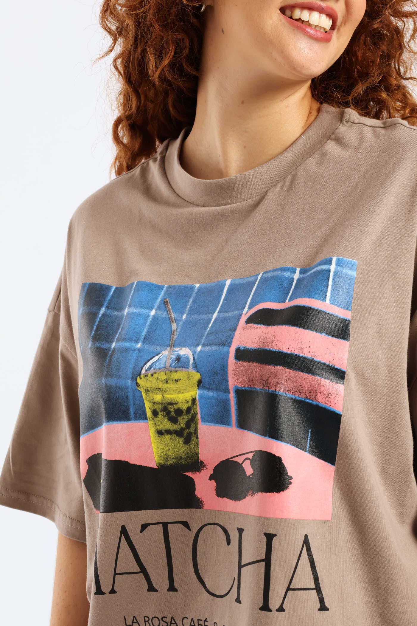 Oversized Matcha Tee - Taupe - Image 2