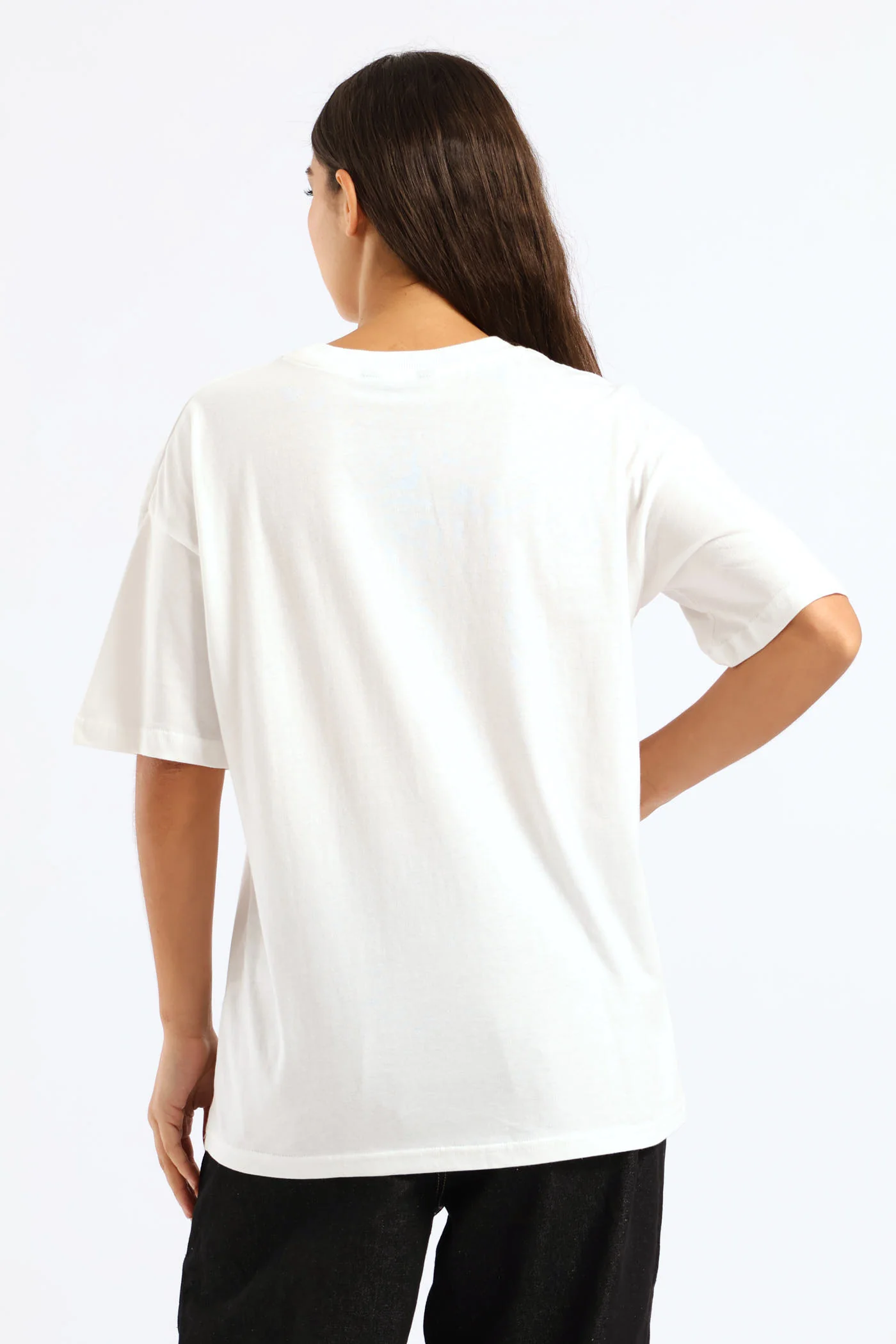 Oversized Sardine Printed Tee - White - Image 3