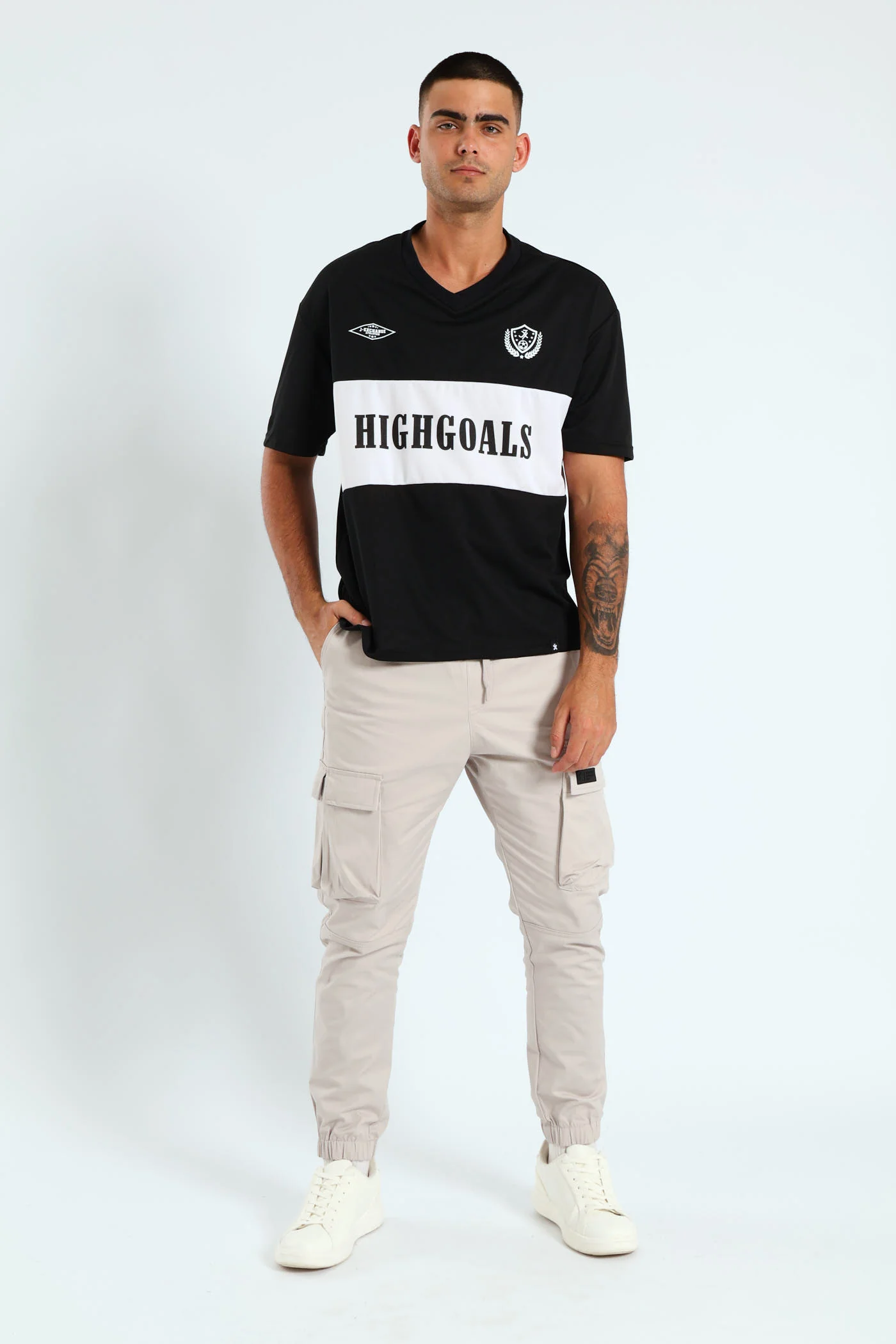 Oversized Sport Jersey Tee - Black/White - Image 2