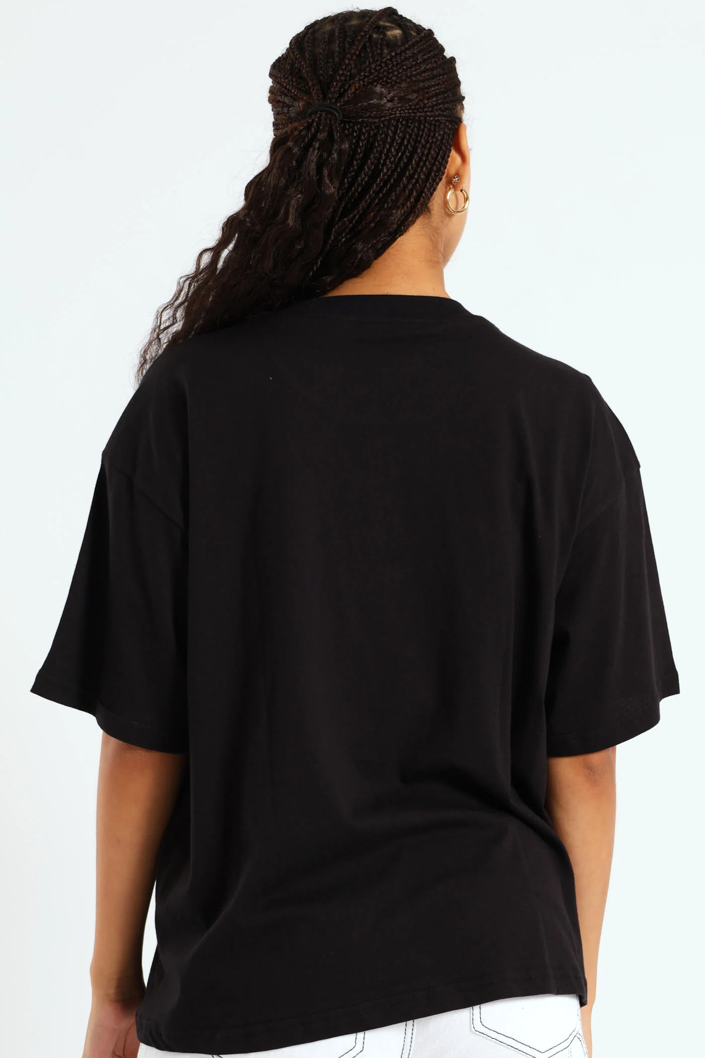 Oversized Printed Teddy Tee - Black - Image 4