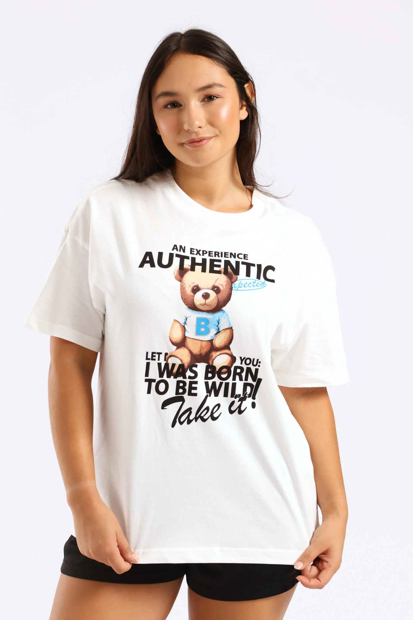 Oversized Teddy Tee - Cream - Image 5