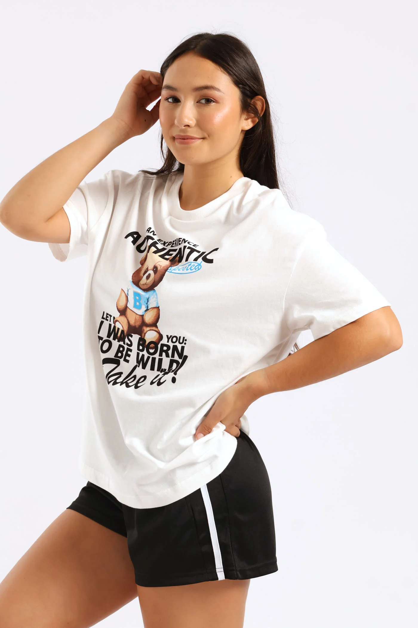 Oversized Teddy Tee - Cream - Image 6