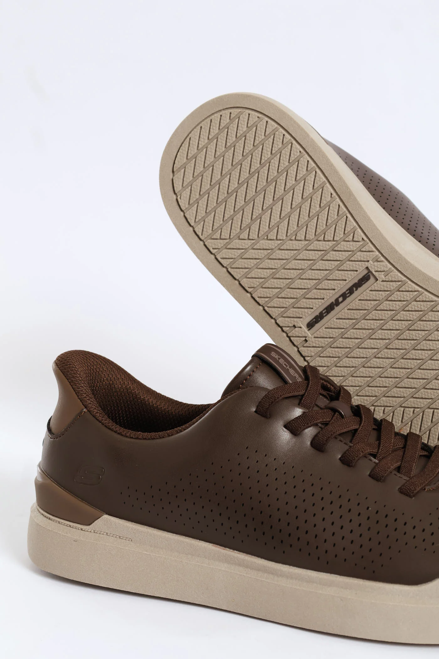 Owen Perforated Bungee Lace Sneaker - Chocolate - Image 6